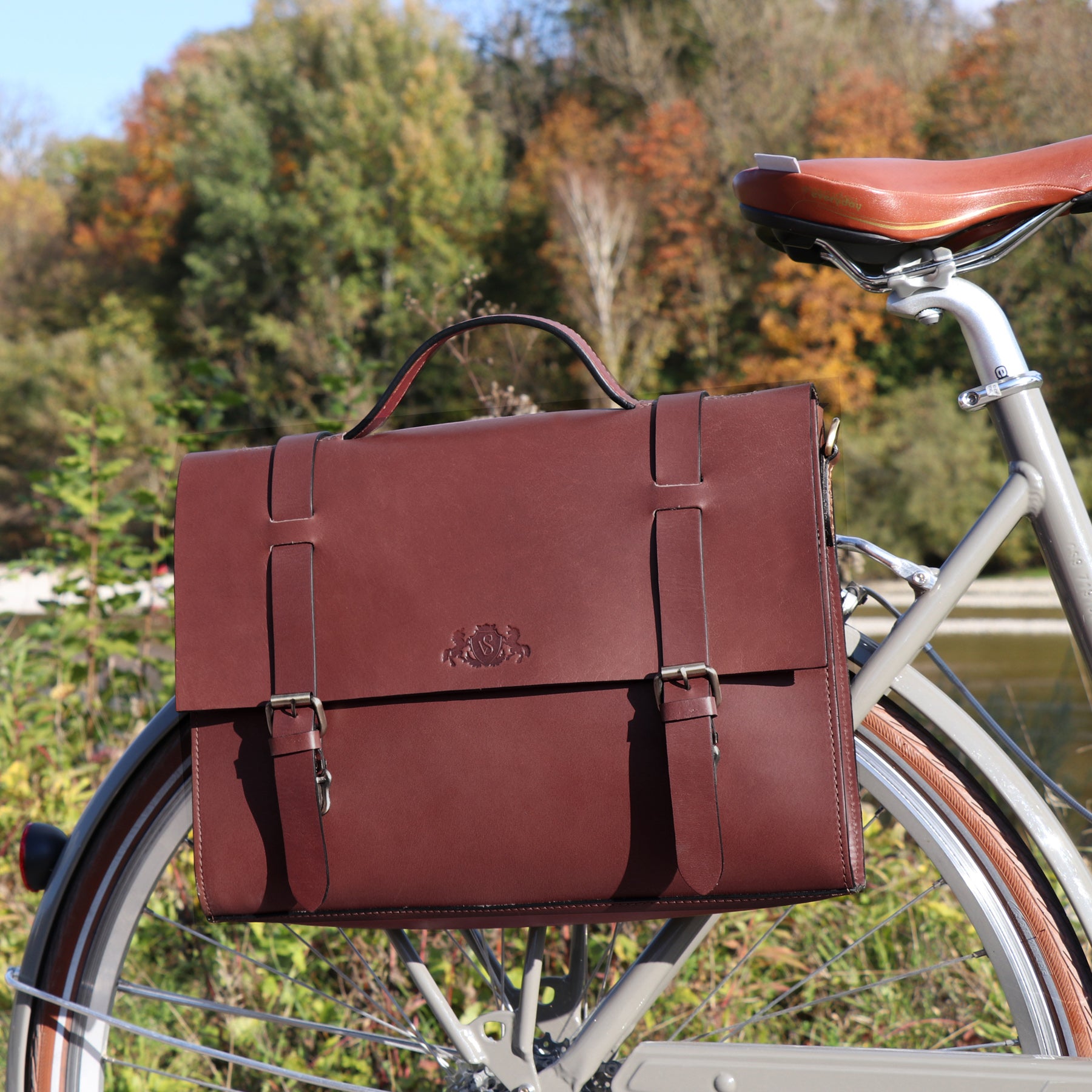 Fahrradtasche BOSTON-BIKE Sattelleder braun