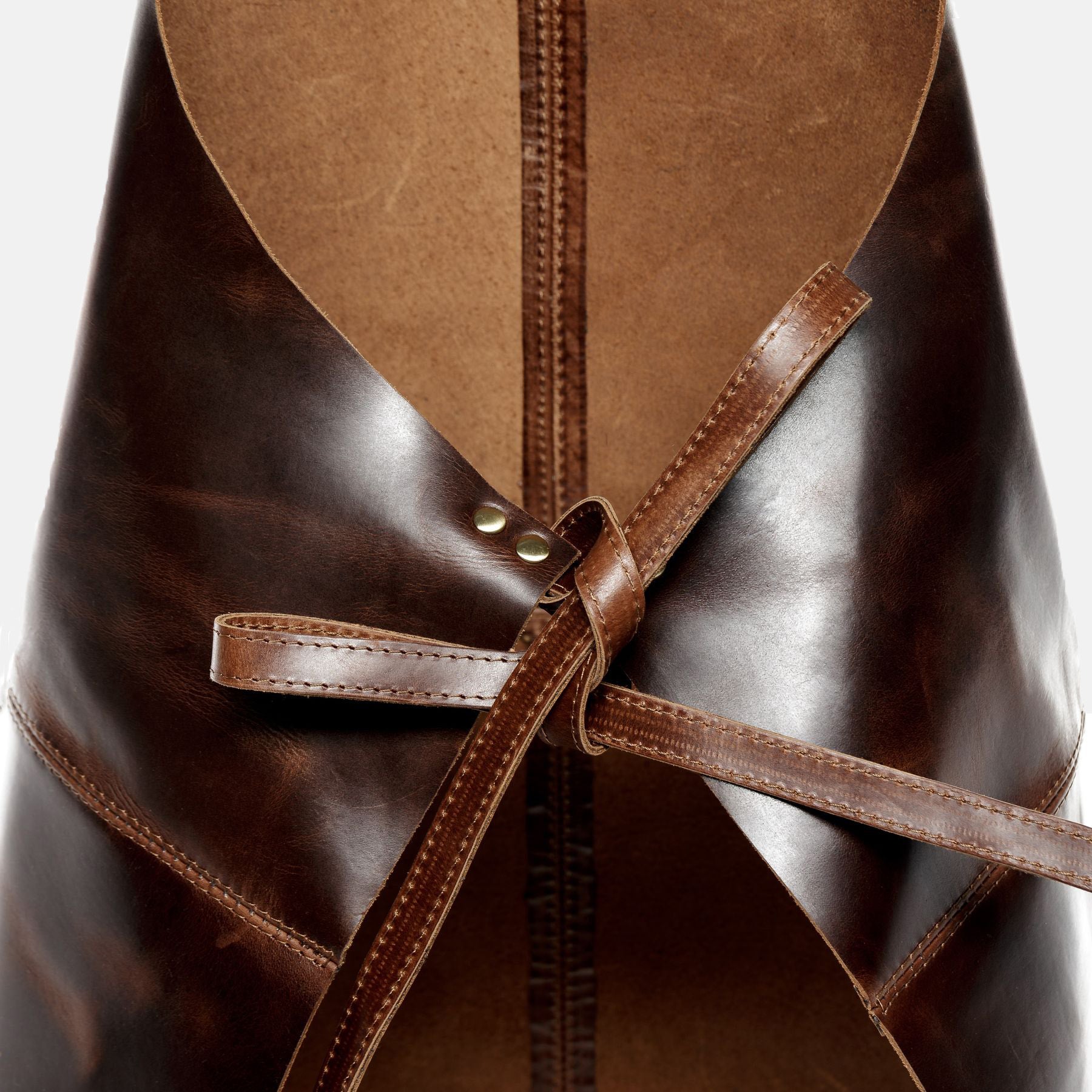 Leather apron HEATHROW natural leather brown-cognac