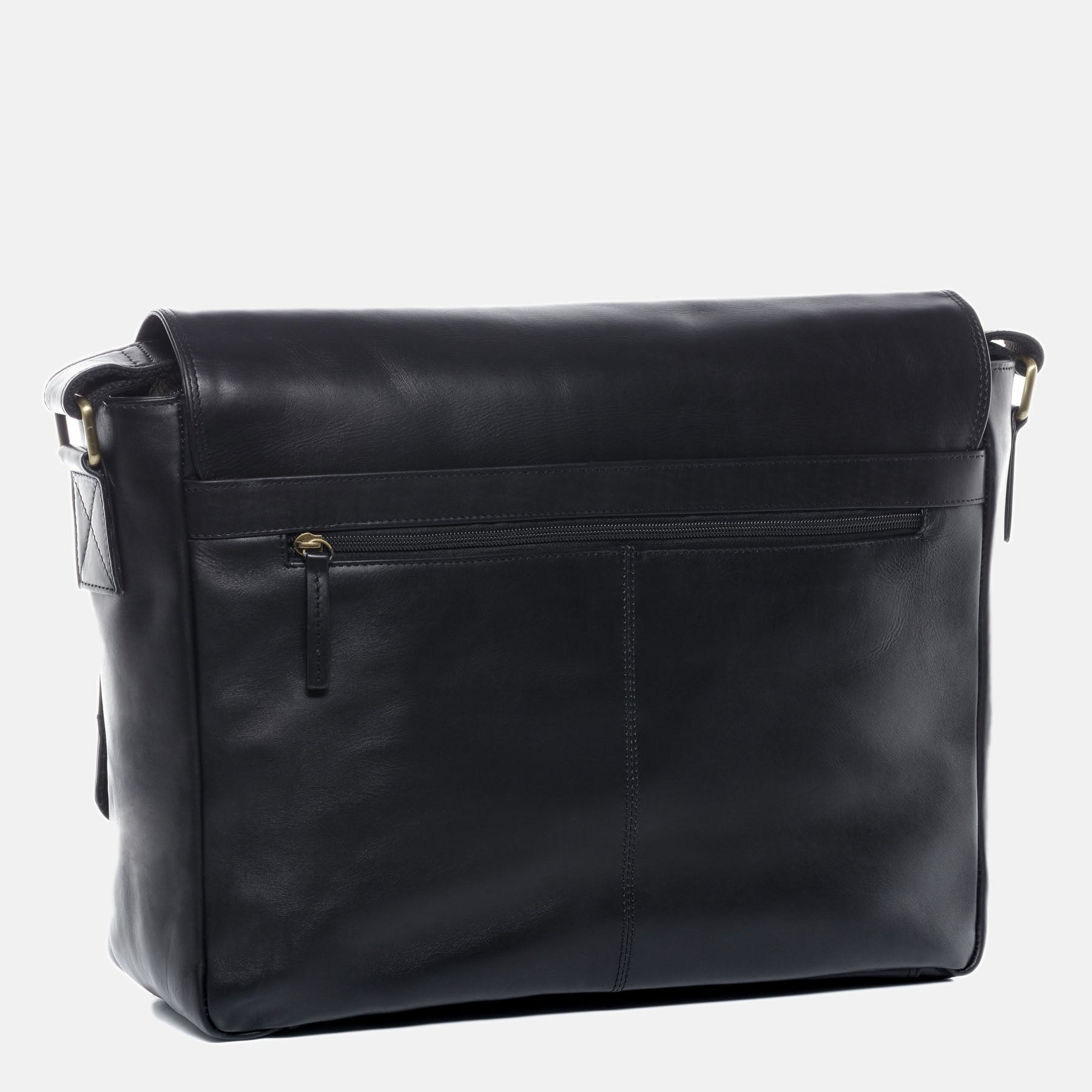 Messenger Bag SPENCER smooth leather black