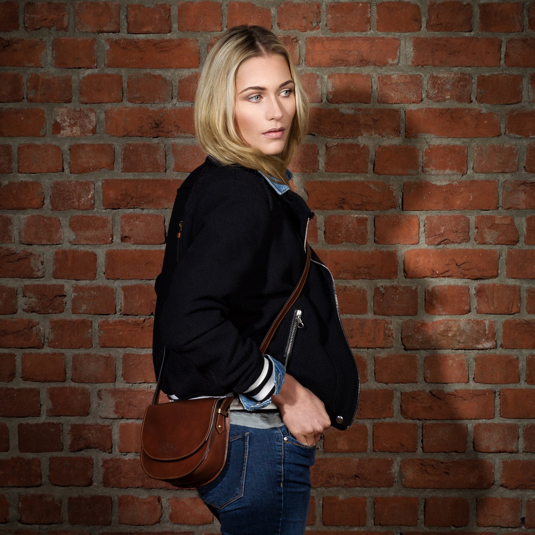Umhängetasche TRISH Sattelleder braun