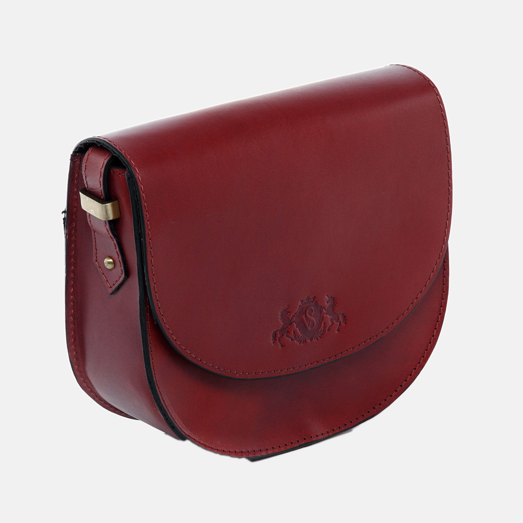 Shoulder bag TRISH saddle leather red