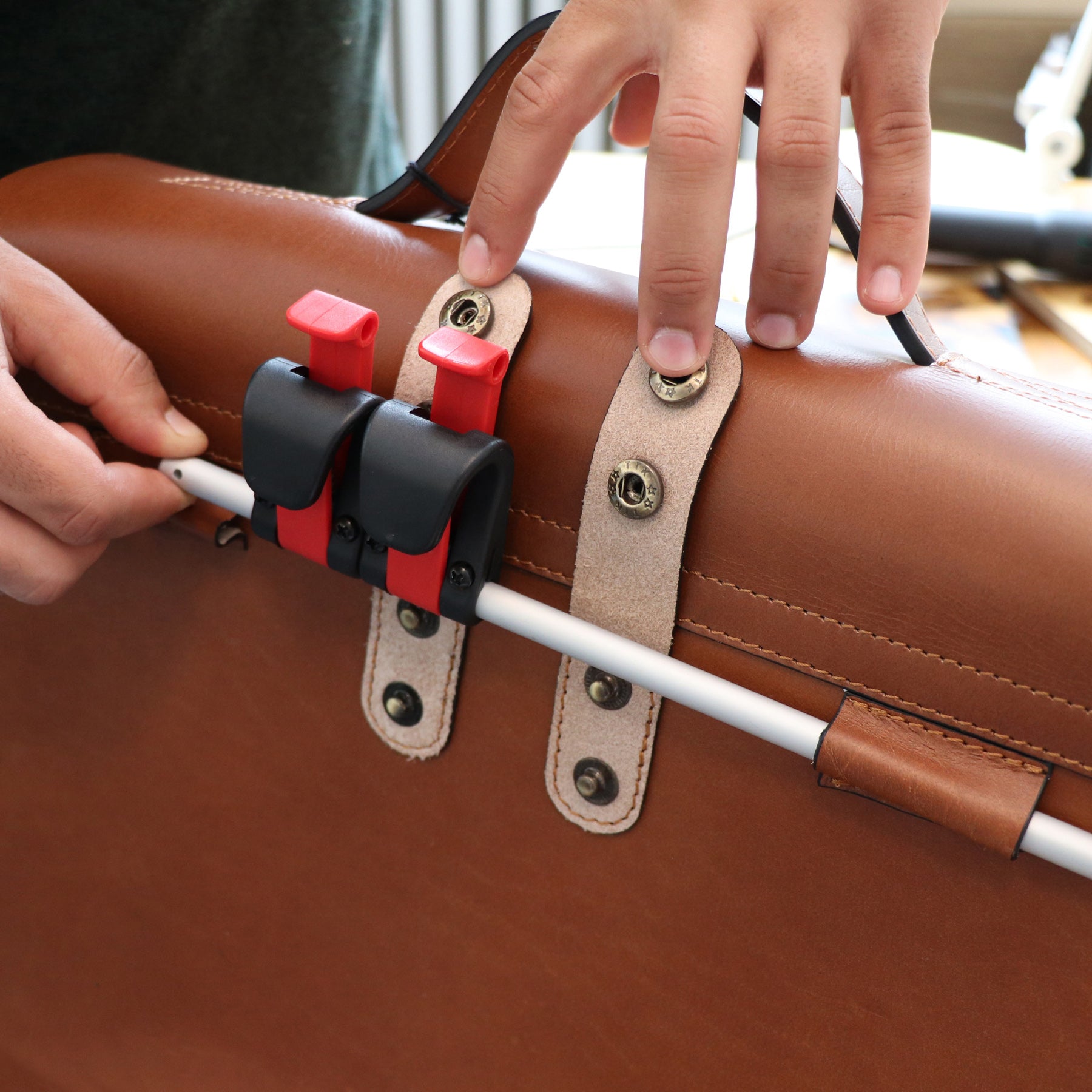Fahrradtasche BRIGHTON-BIKE Sattelleder hellbraun