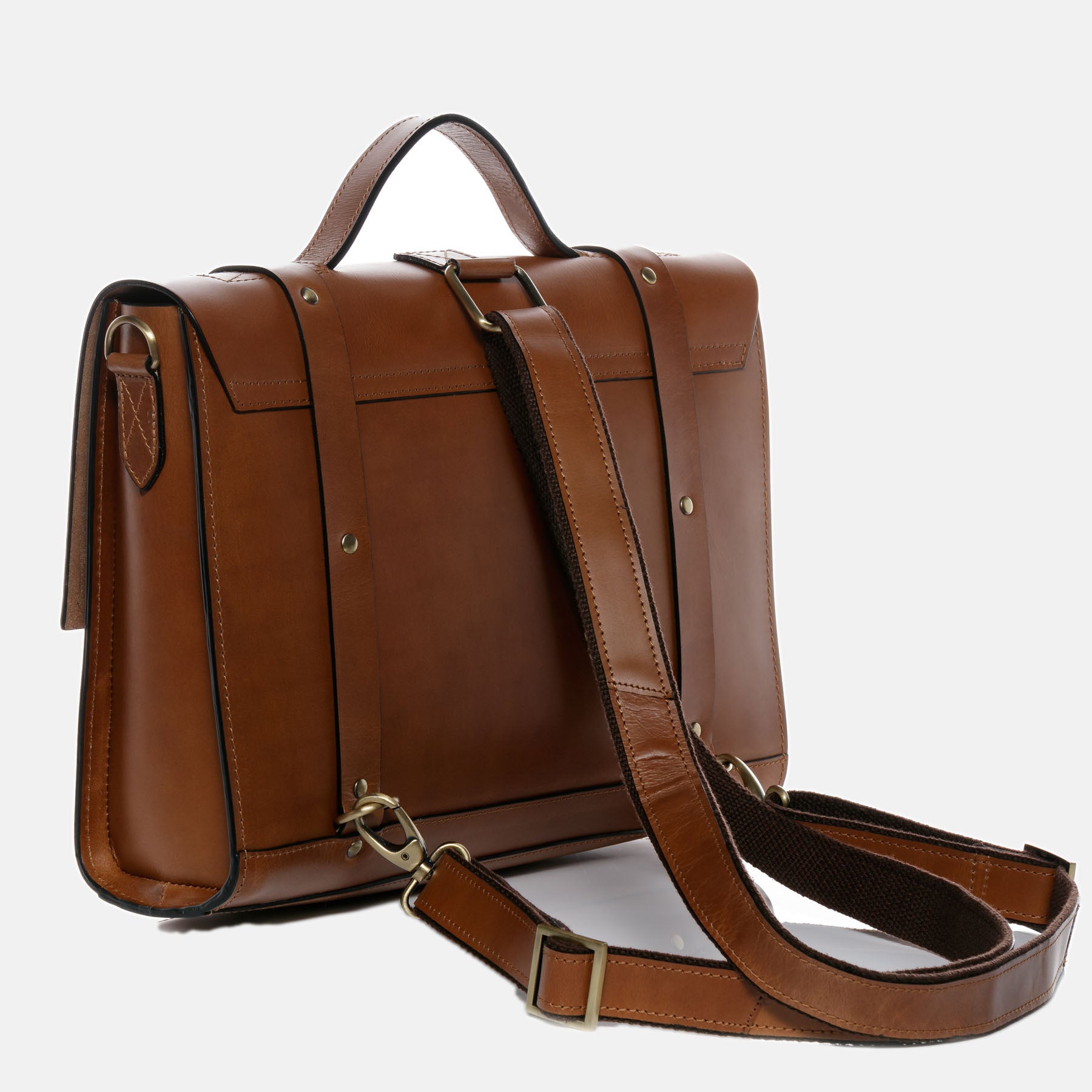 Aktentasche BOSTON DUO Sattelleder hellbraun-cognac