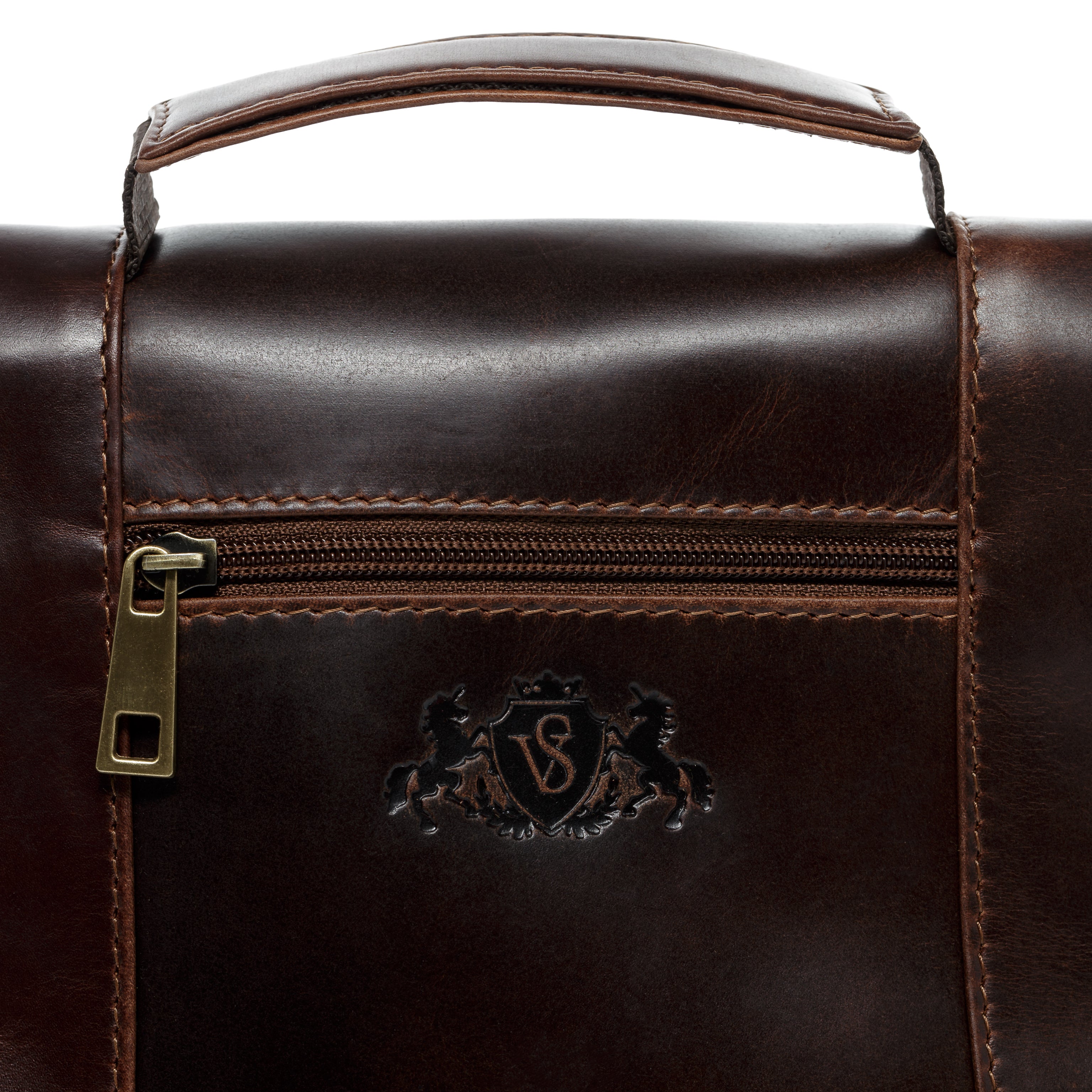 Waschbeutel zum Aufhängen HEATHROW Natur-Leder braun