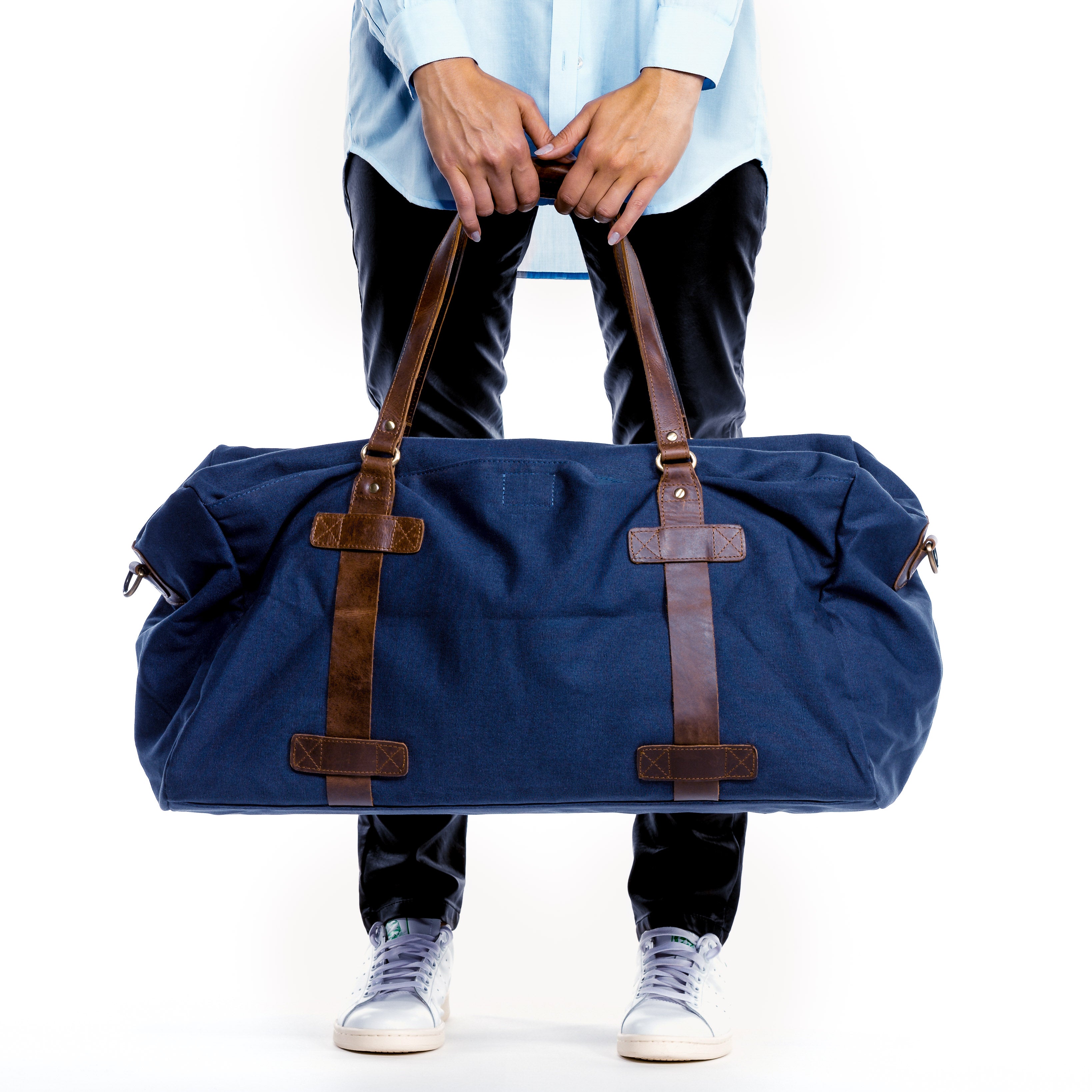Weekender CHASE Canvas & Leder blau