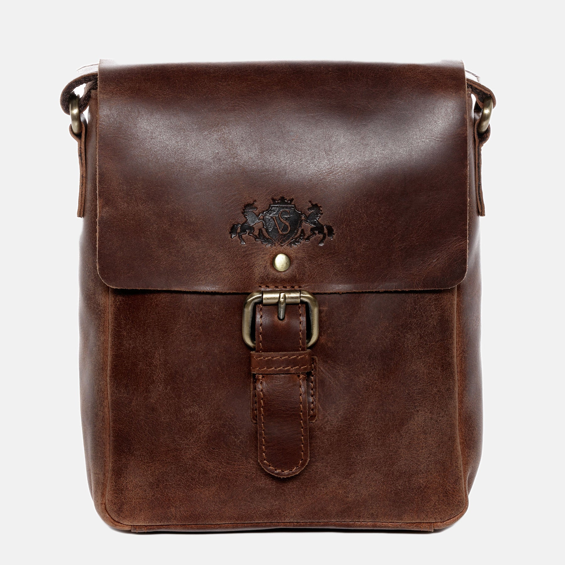 Schultertasche ORLANDO Natur-Leder braun