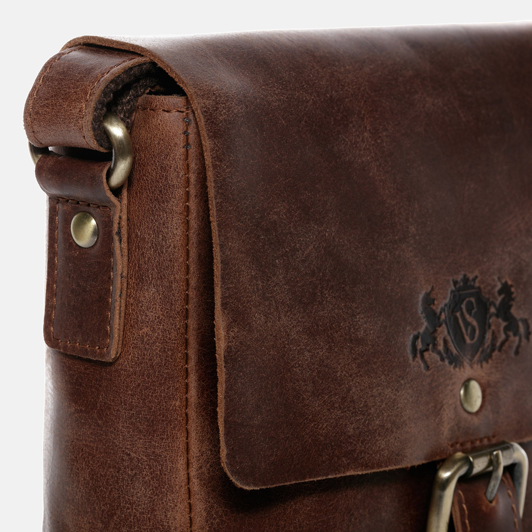 Schultertasche ORLANDO Natur-Leder braun