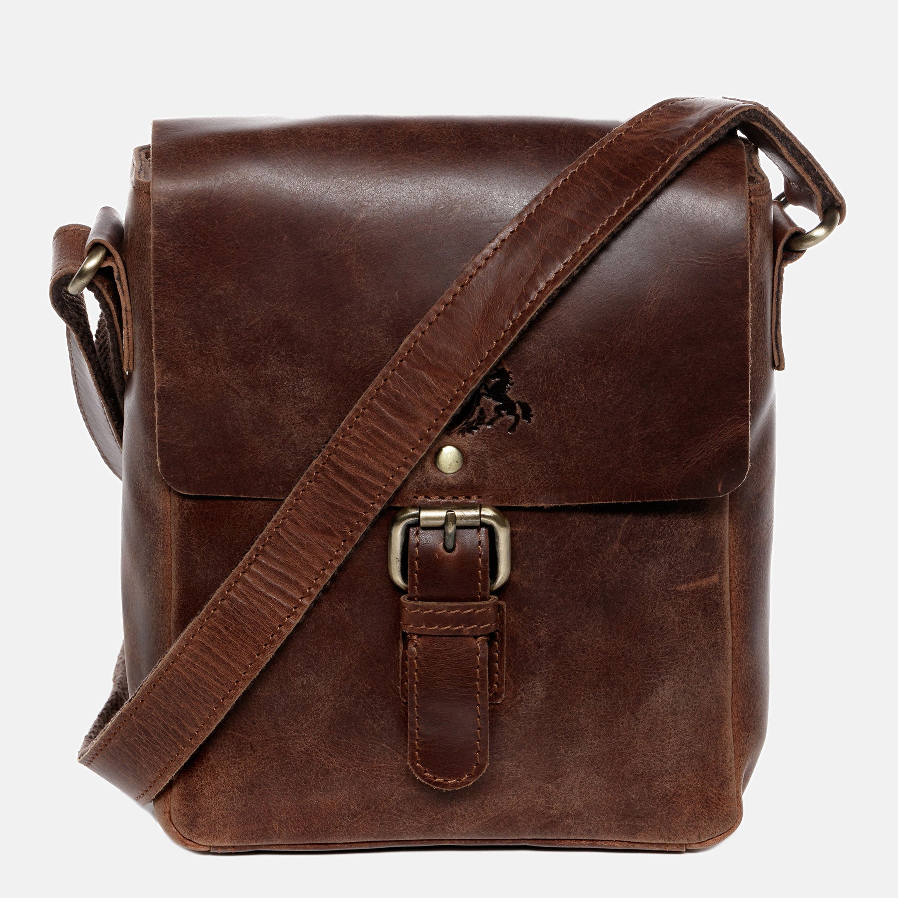 Schultertasche ORLANDO Natur-Leder braun