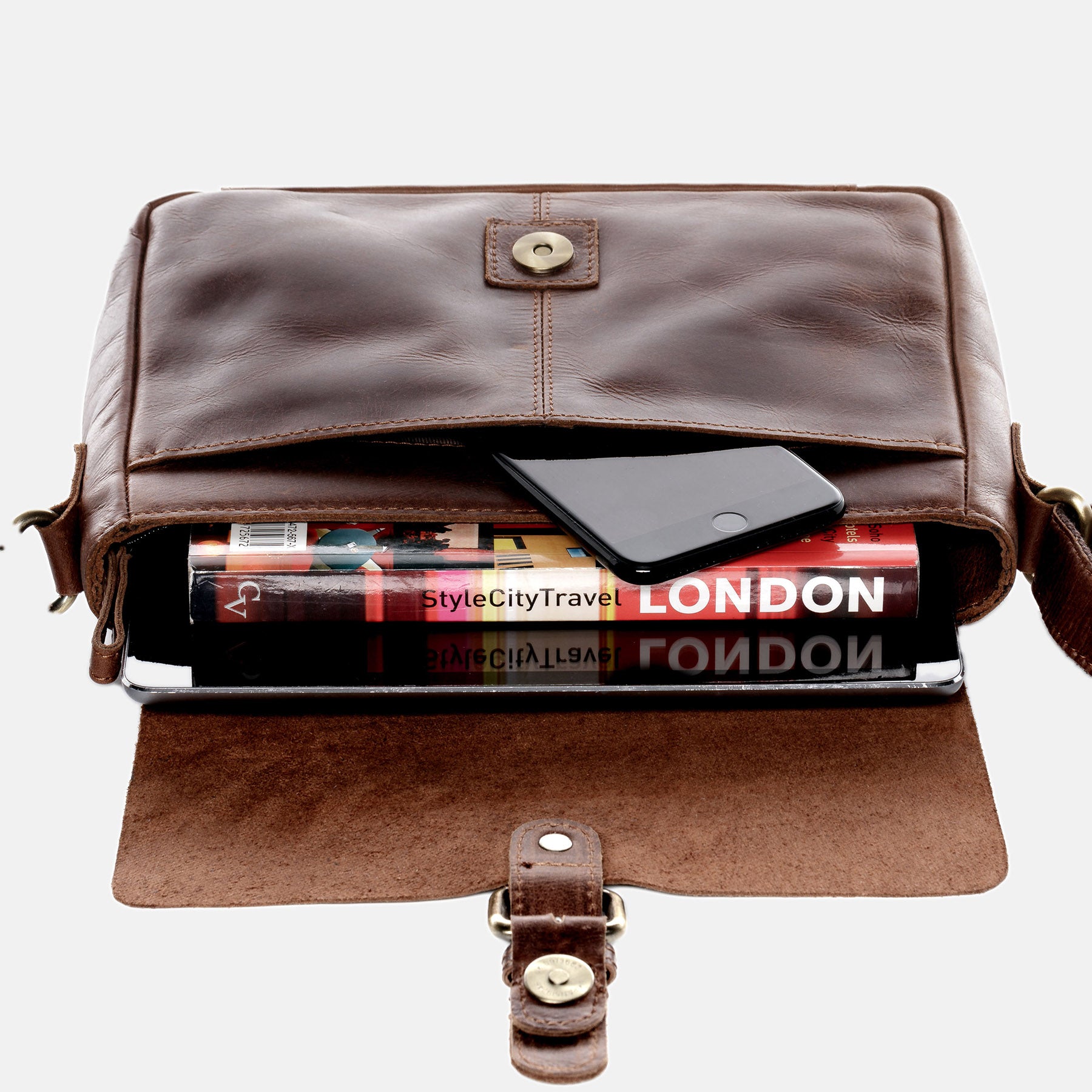 Umhängetasche YALE Natur-Leder braun