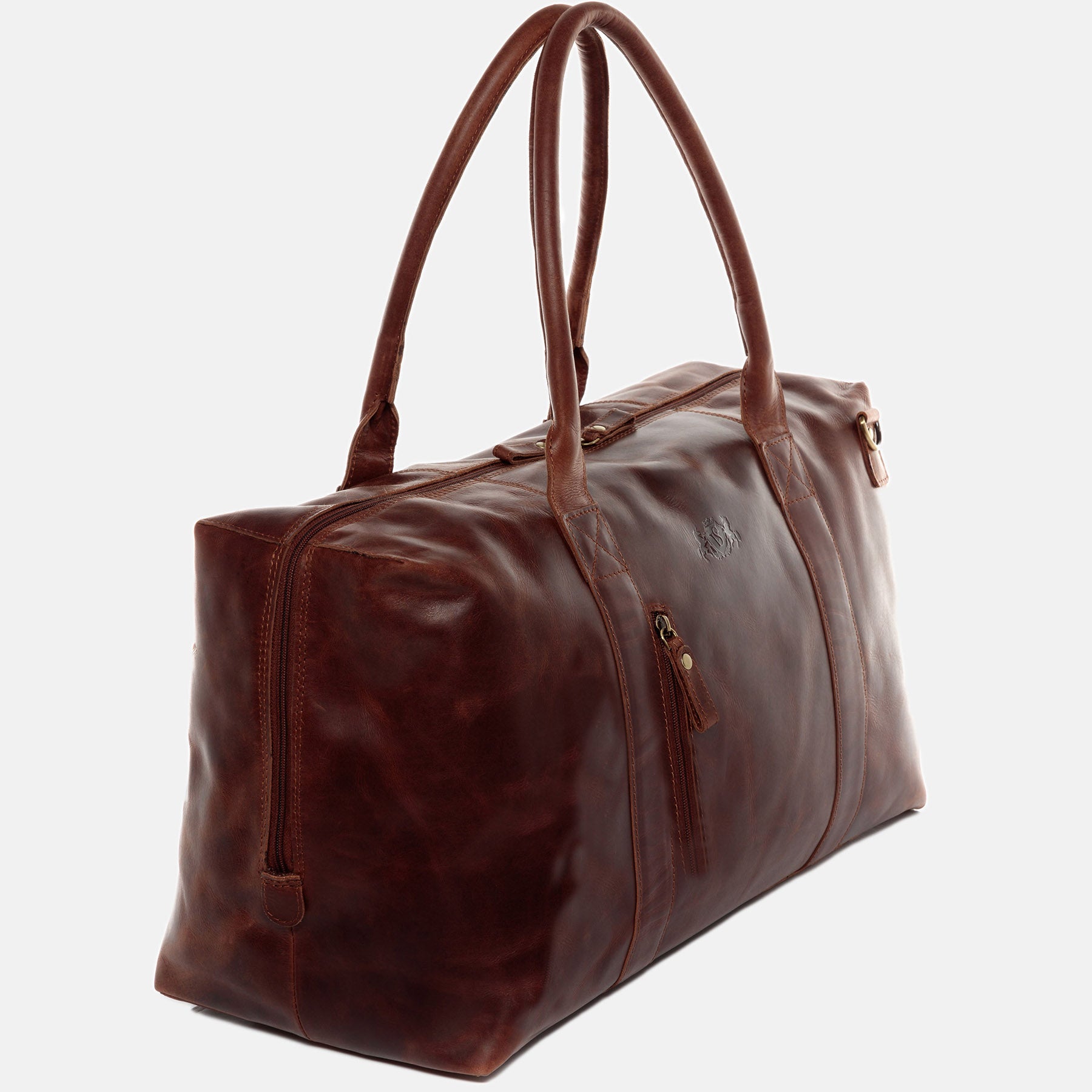 Weekender YALE ZIP Natur-Leder braun