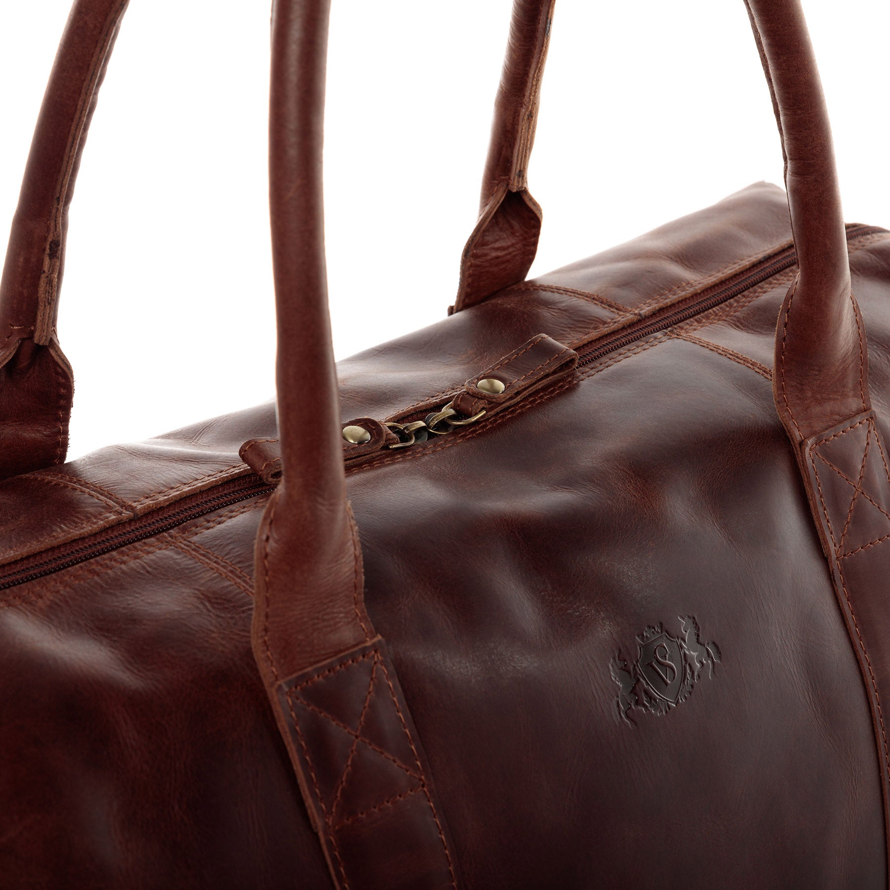 Weekender YALE ZIP Natur-Leder braun