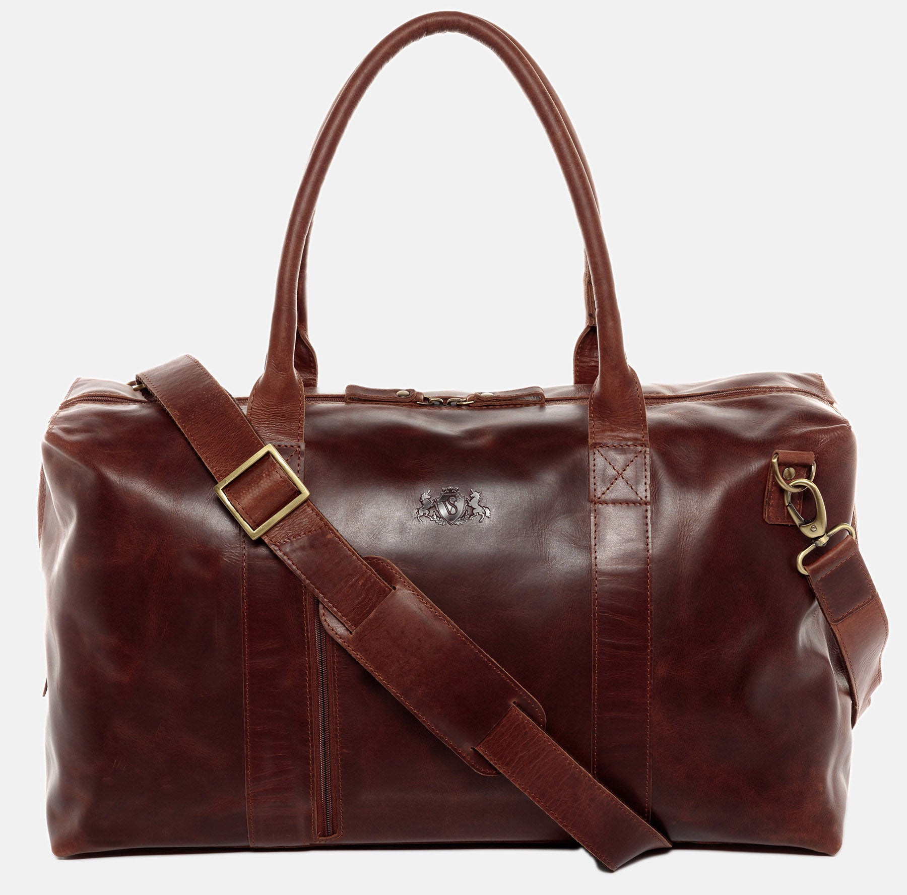 SID & VAIN travel bag YALE ZIP natural leather brown cognac sports bag travel bag