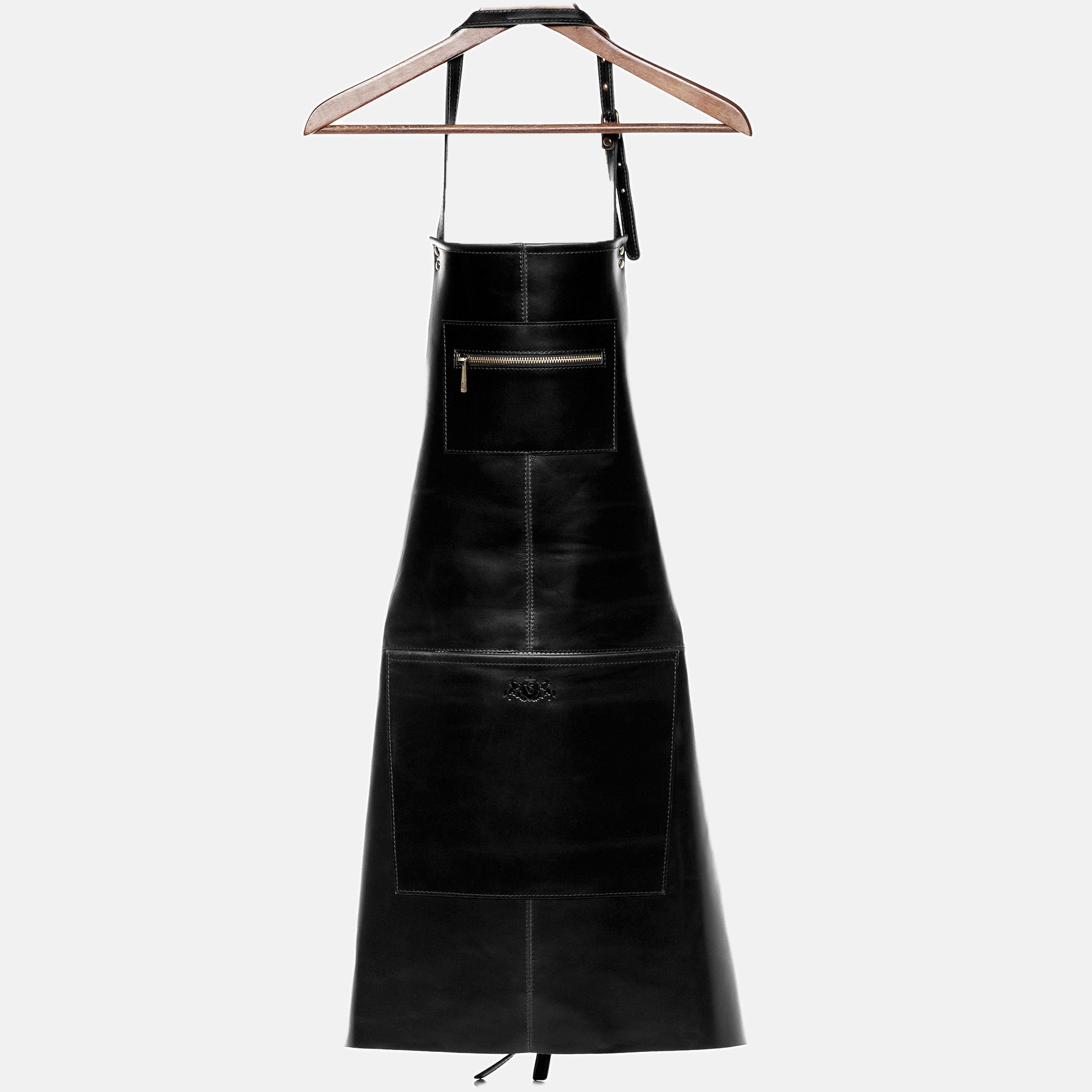 Leather apron HEATHROW smooth leather black