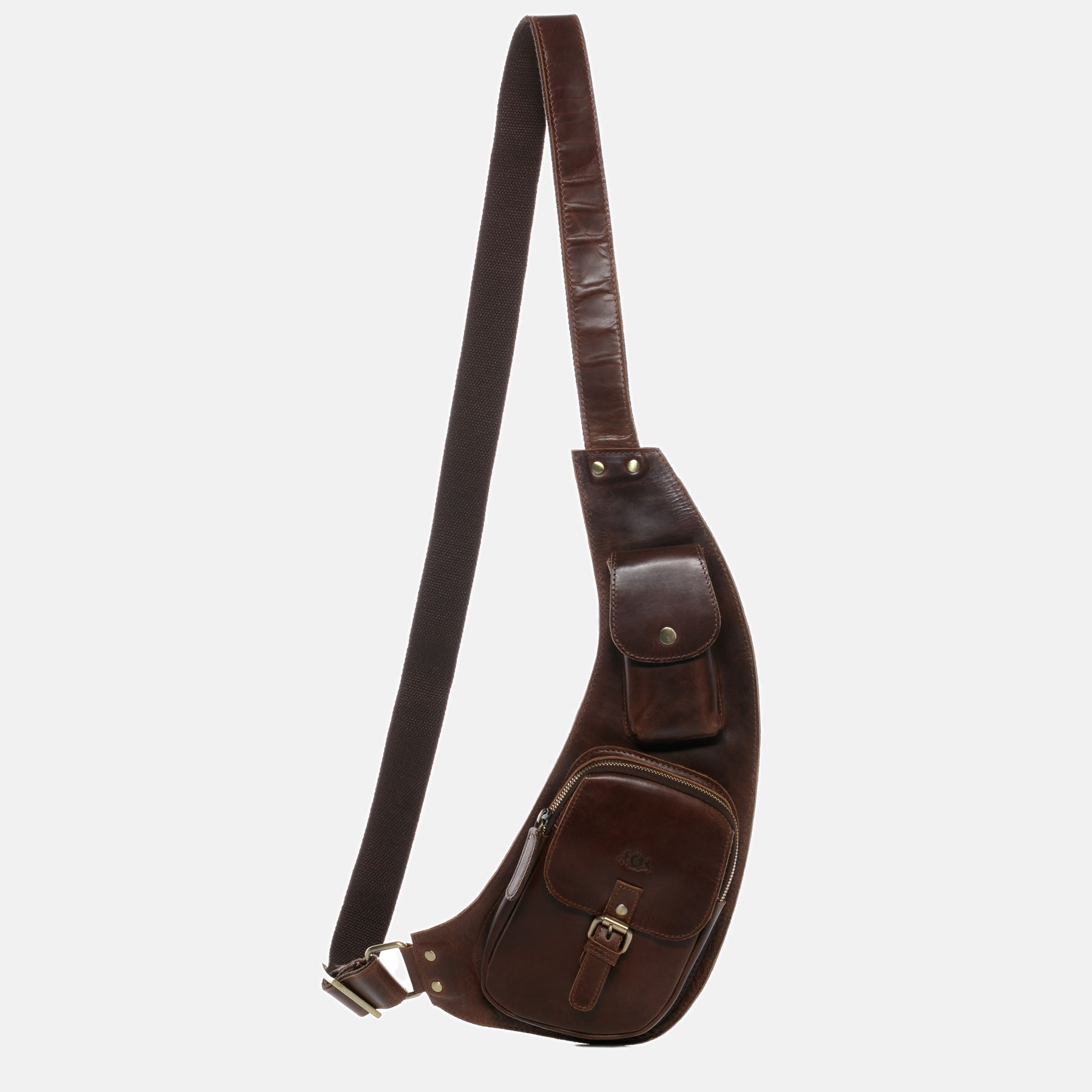 Umhängetasche DUDLEY Naturleder braun-cognac