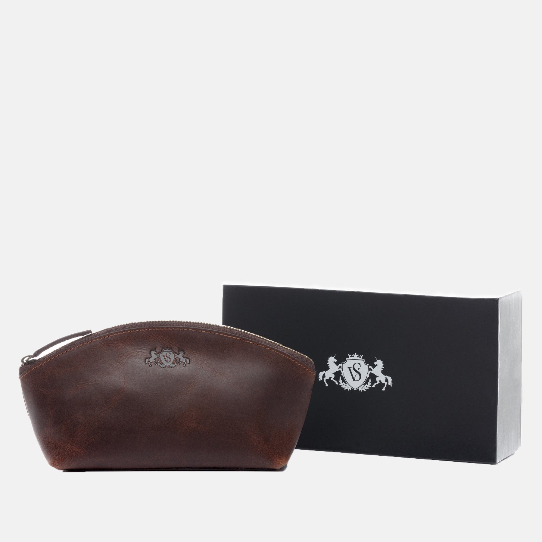 Make-Up Bag ABBY Naturleder braun-cognac