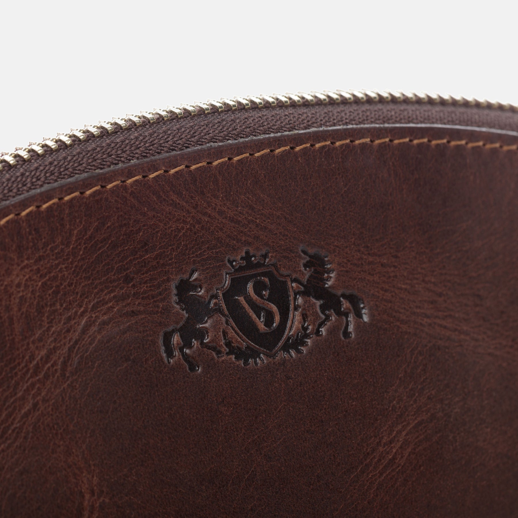 Make-Up Bag ABBY Naturleder braun-cognac