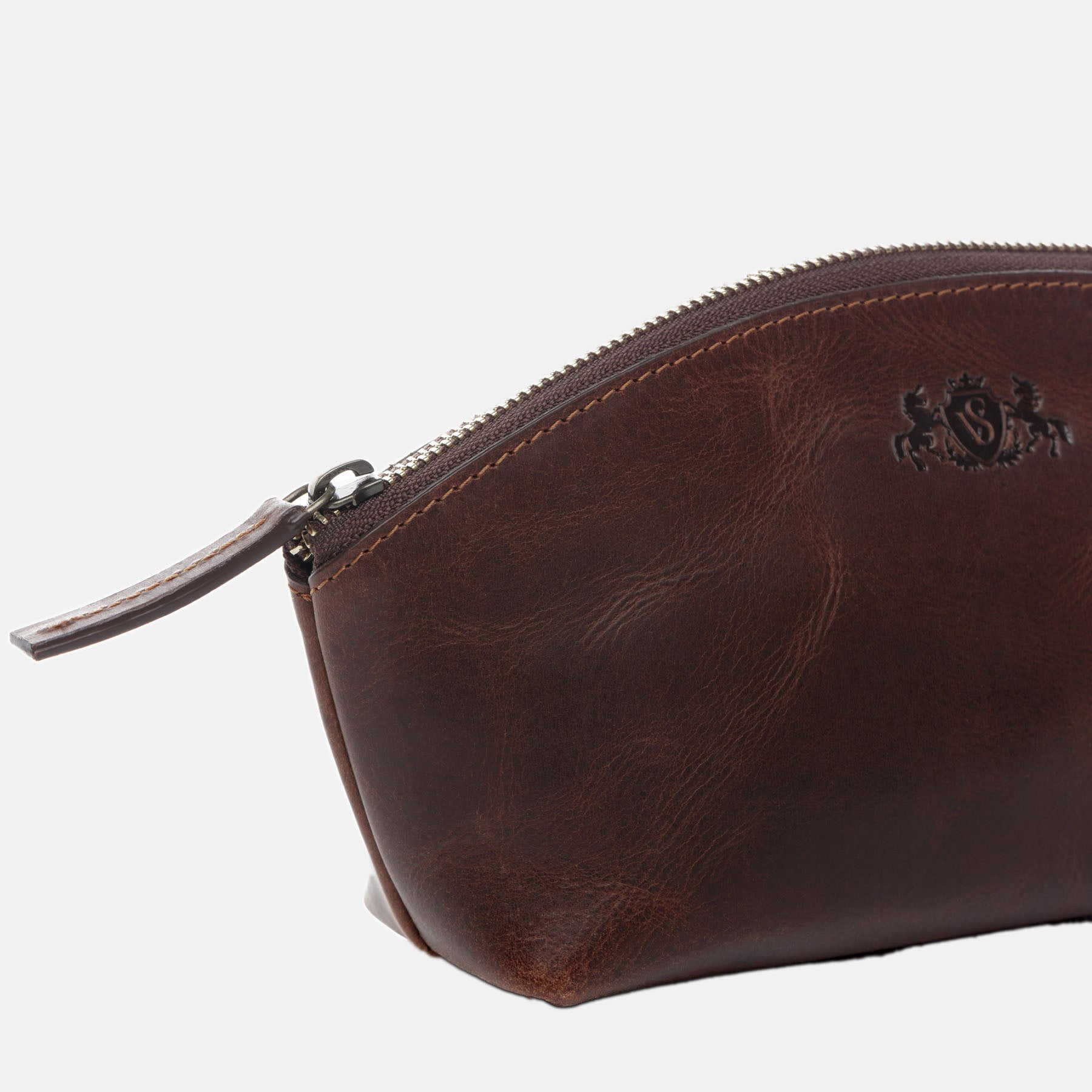 Make-Up Bag ABBY Naturleder braun-cognac