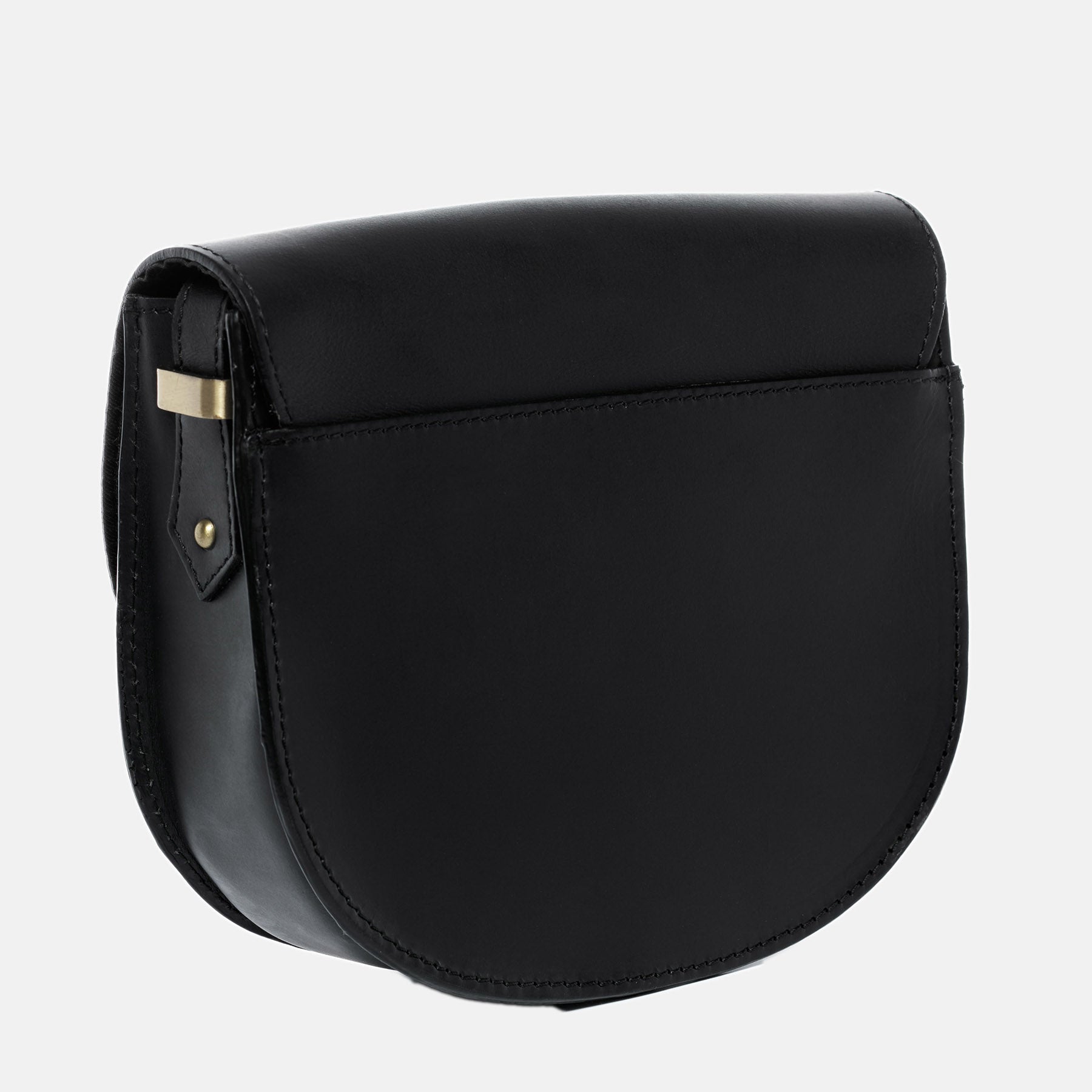 Schultertasche TRISH Sattelleder schwarz