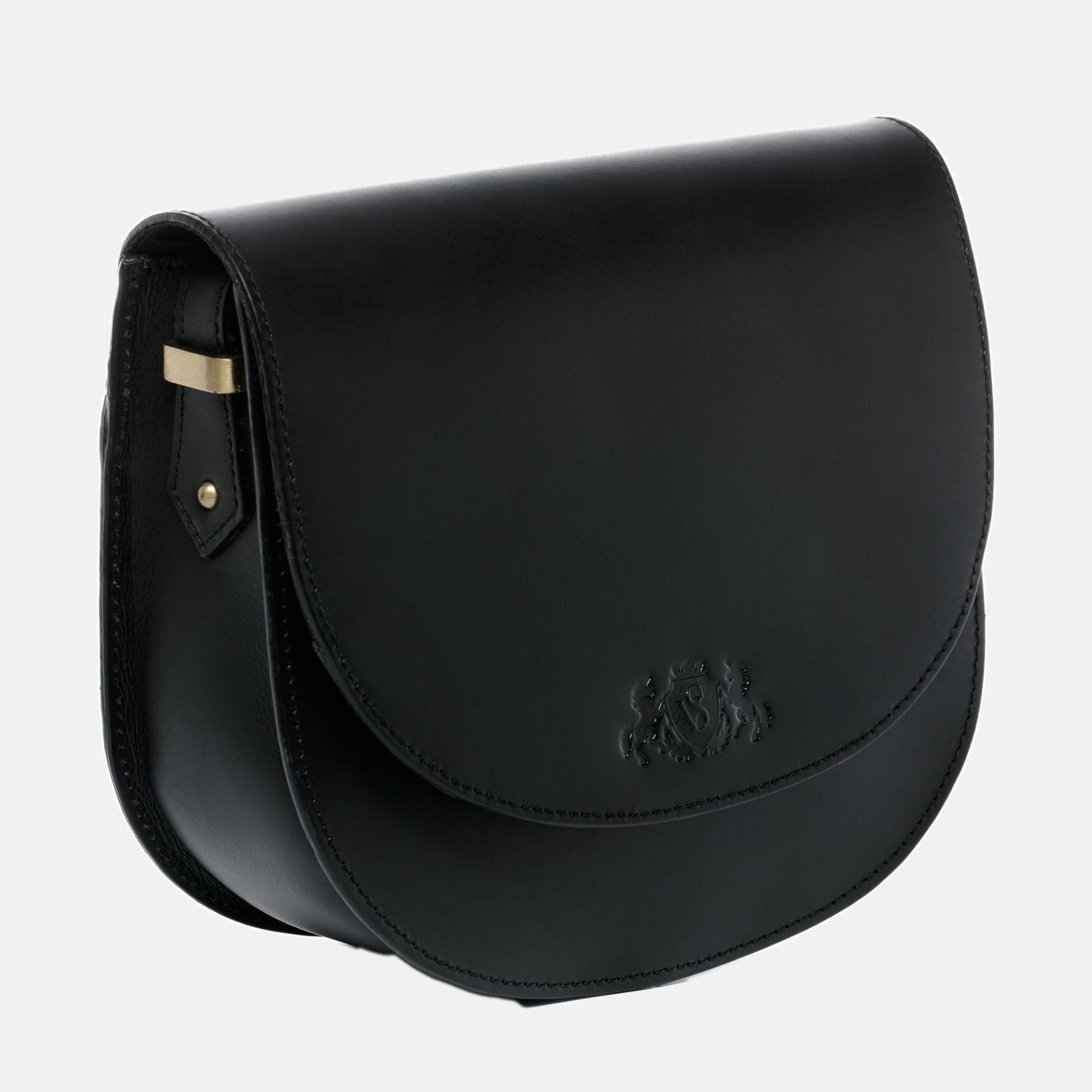 Schultertasche TRISH Sattelleder schwarz