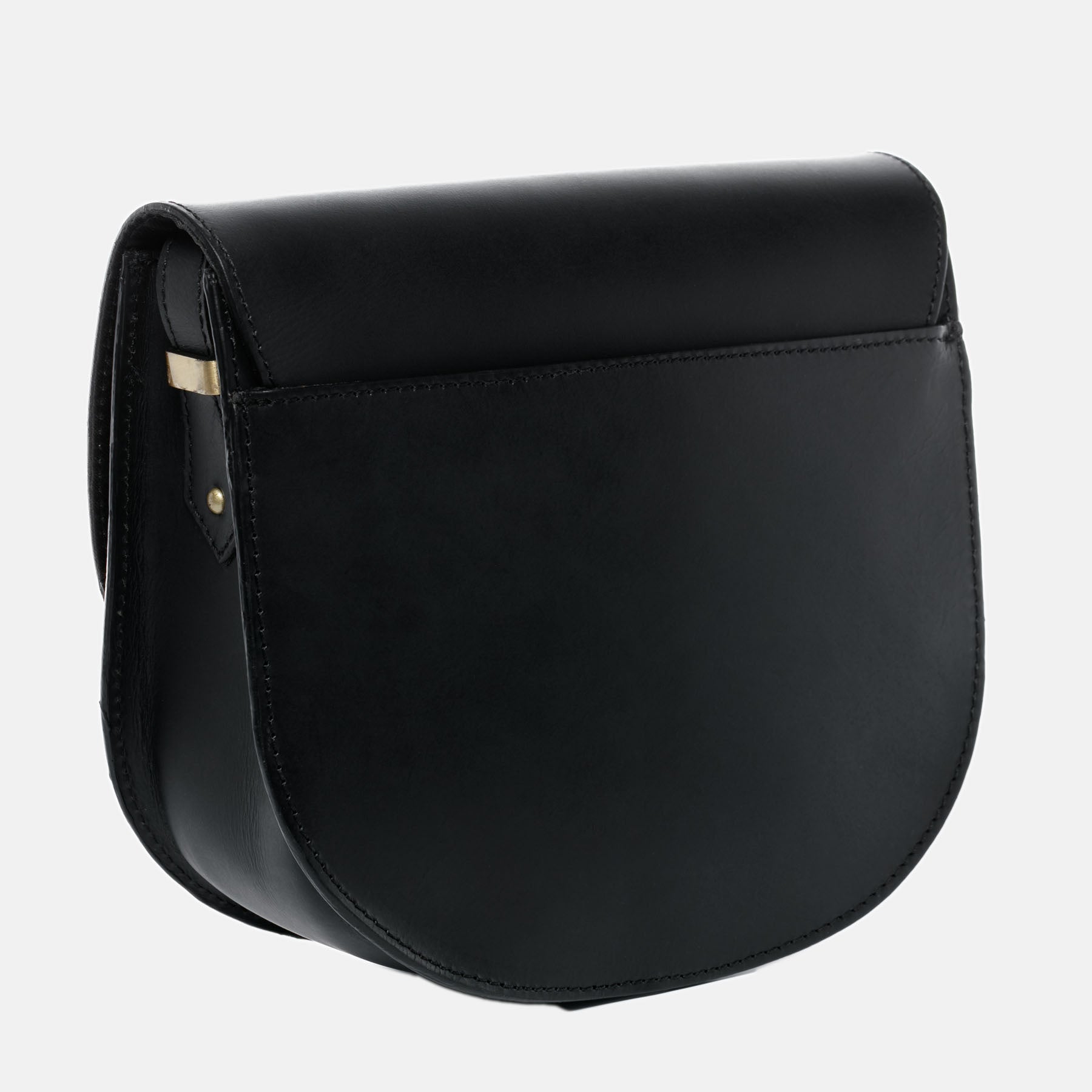 Schultertasche TRISH Sattelleder schwarz