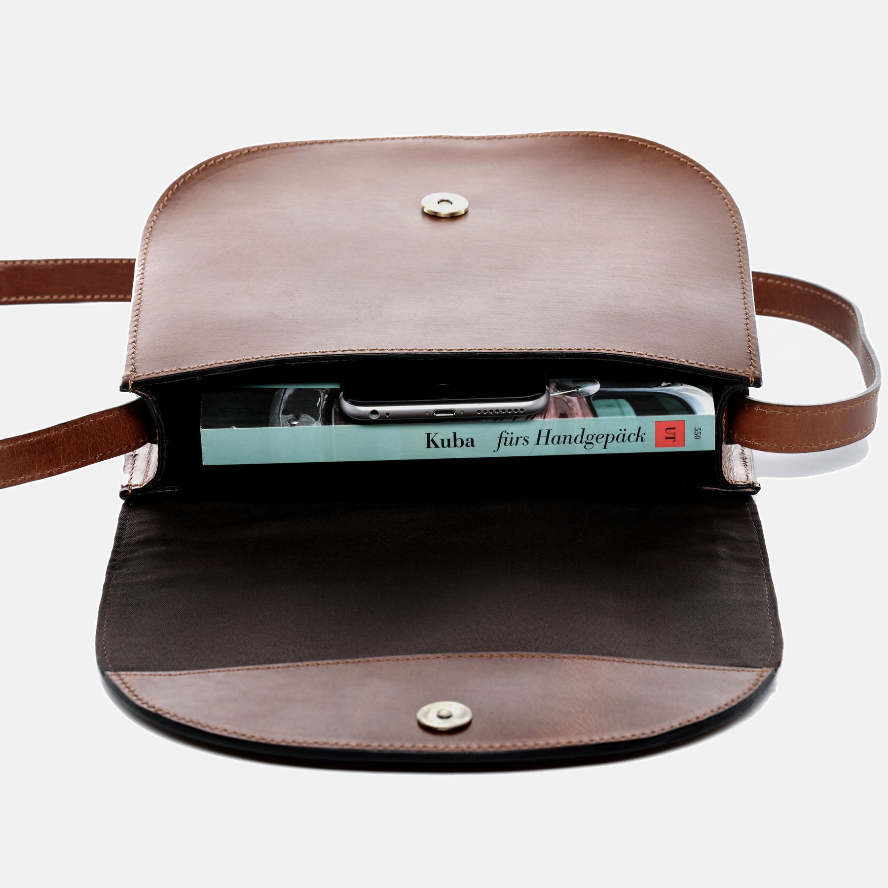 Schultertasche TRISH Sattelleder braun