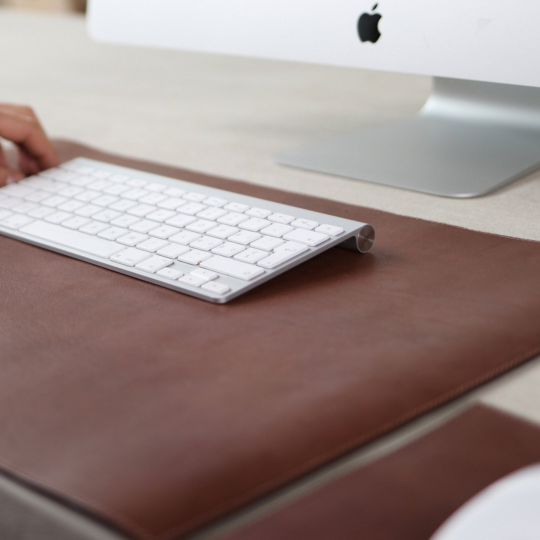 Desk pad ELLIOT buffalo leather brown