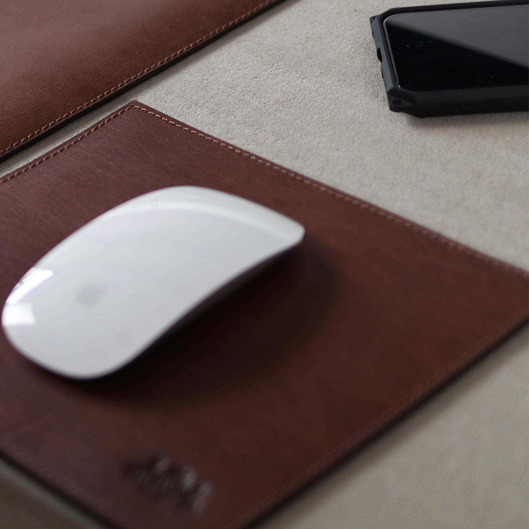 Desk pad ELLIOT buffalo leather brown