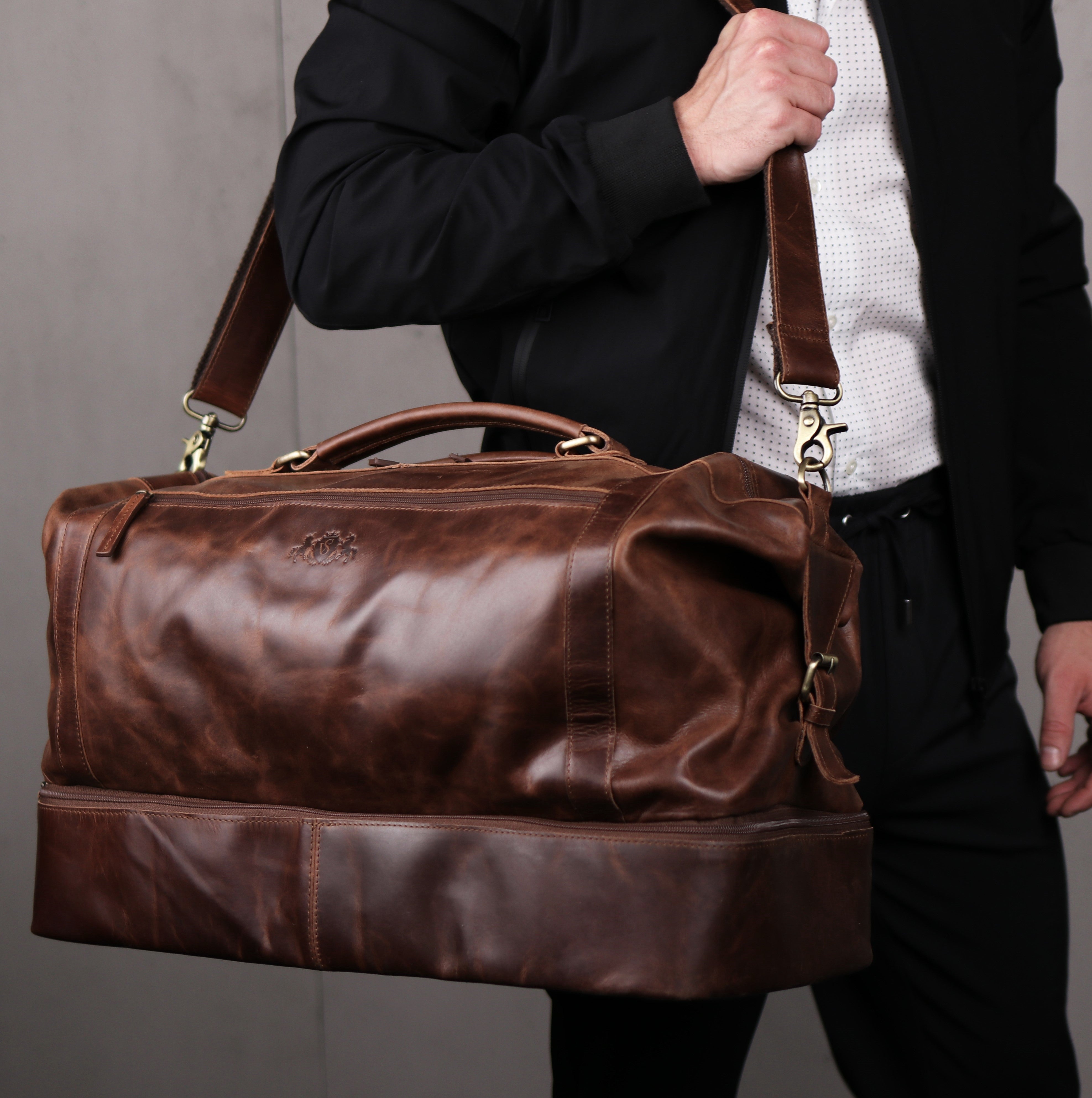 Weekender KINGSTON Natur-Leder braun