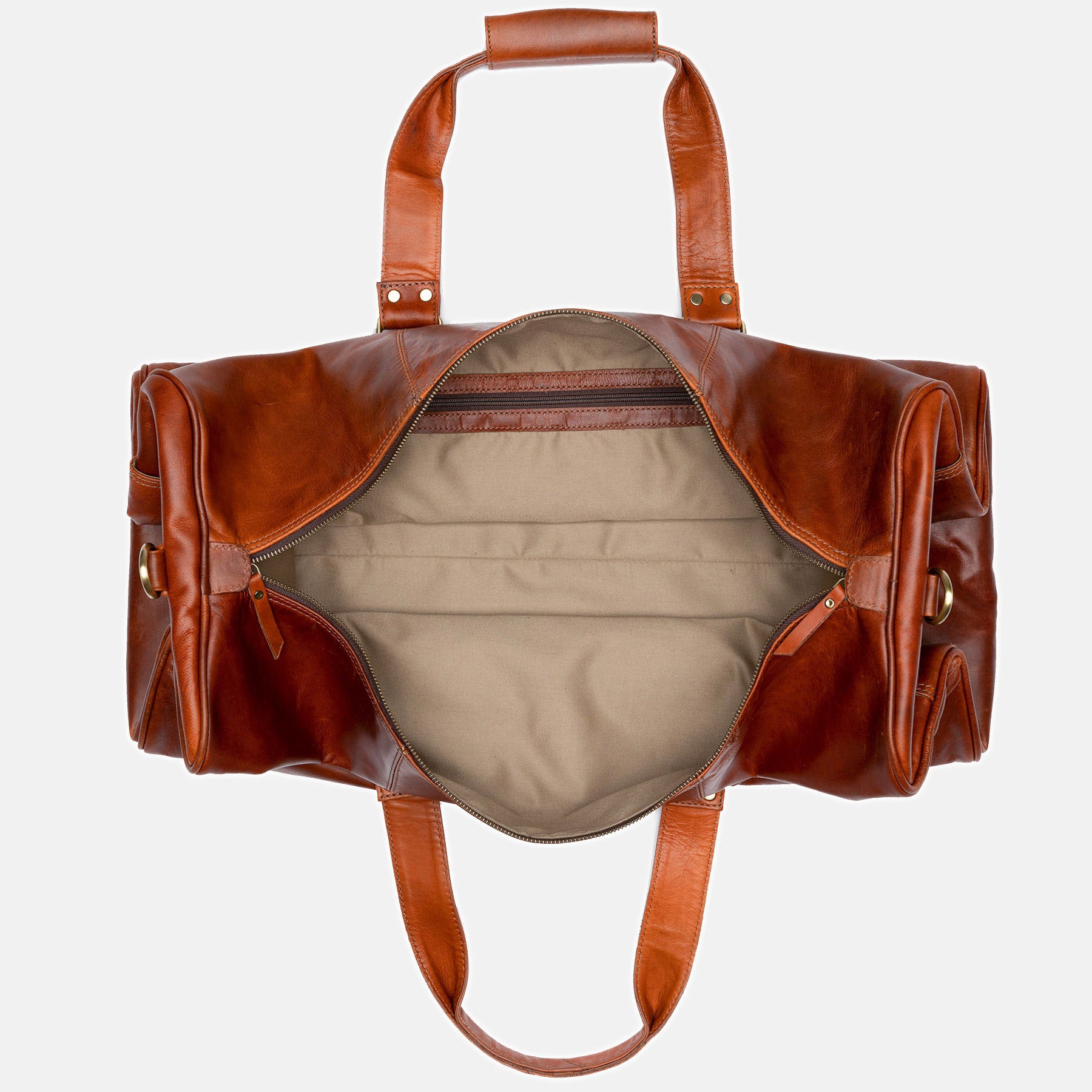 XL Reisetasche LINUS Glattleder hellbraun