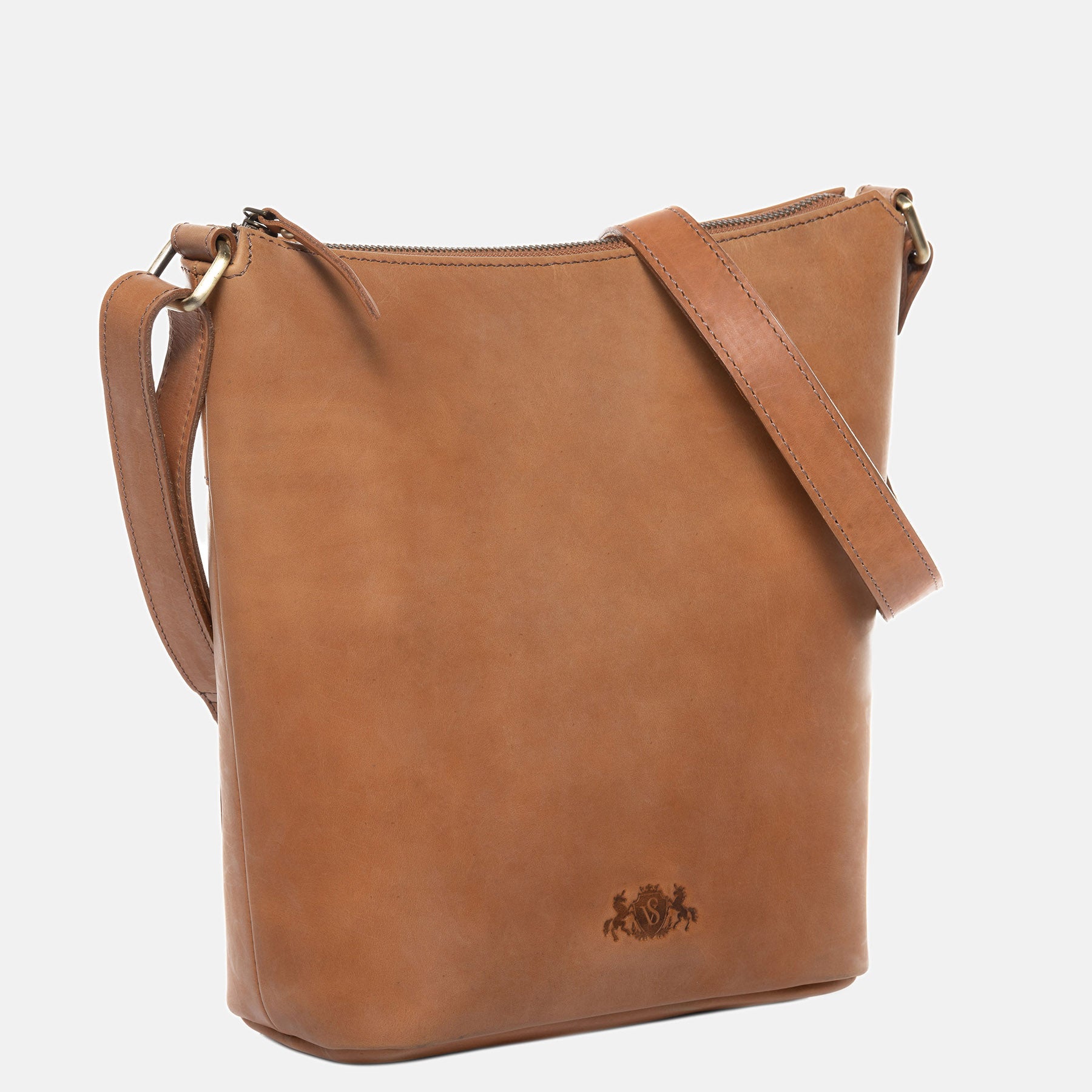 Hobo Bag HEATHROW Glattleder braun