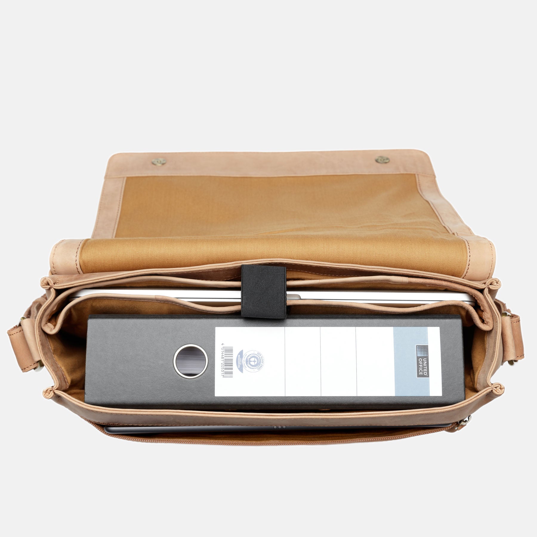 Messenger Bag SPENCER Büffelleder braun-beige