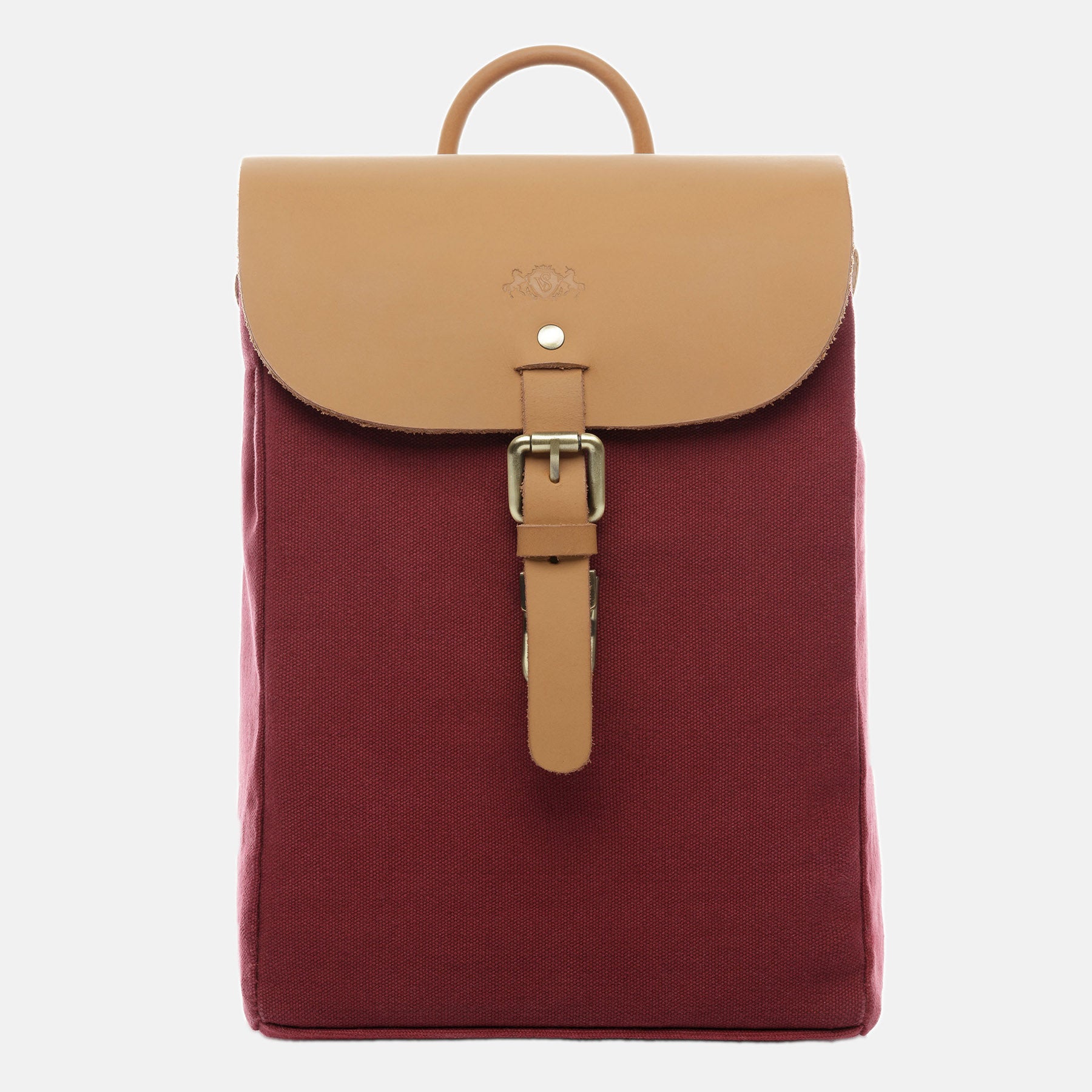 Backpack AKIRA Canvas&Leather Burgundy Red