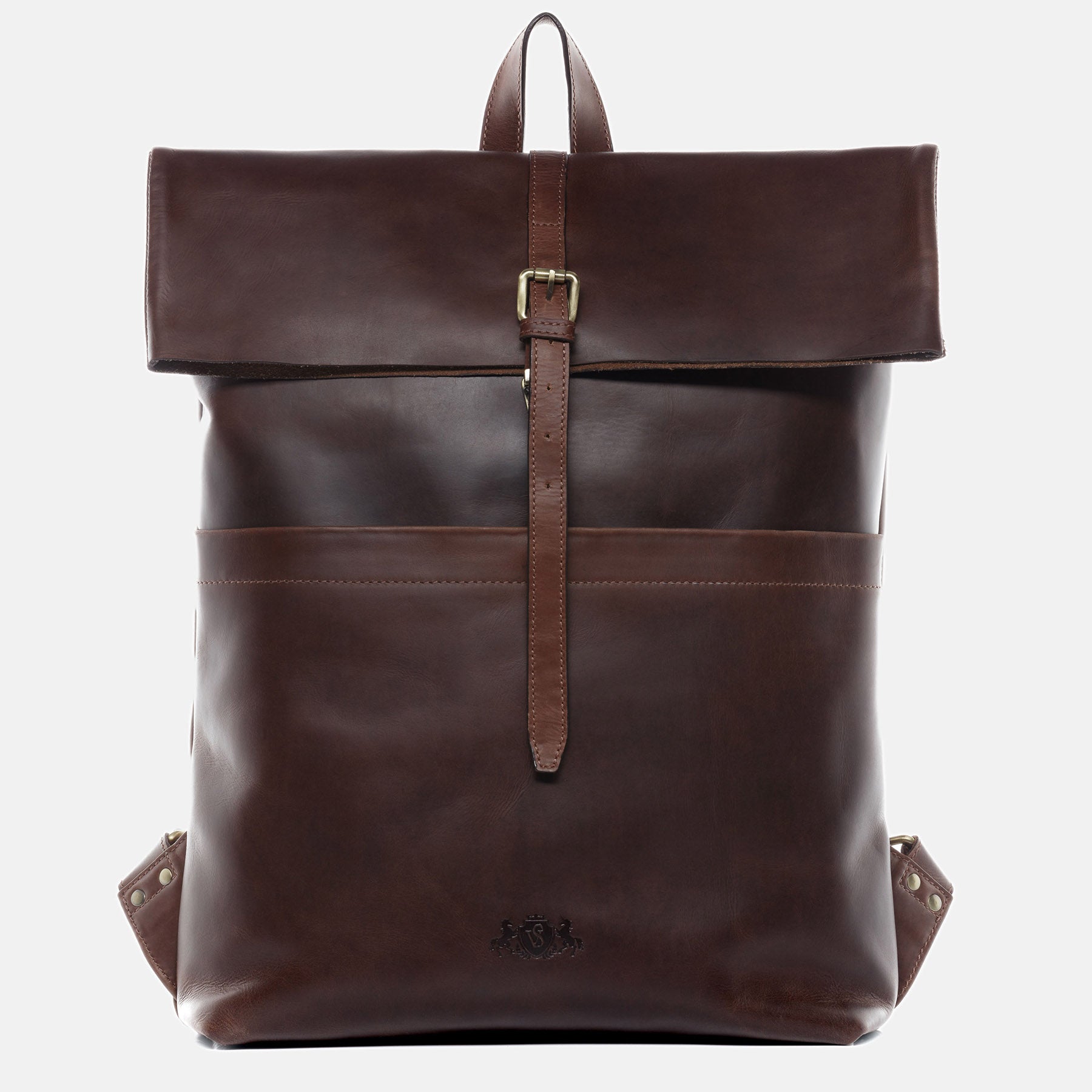 Rolltop Rucksack CLAY Glattleder braun