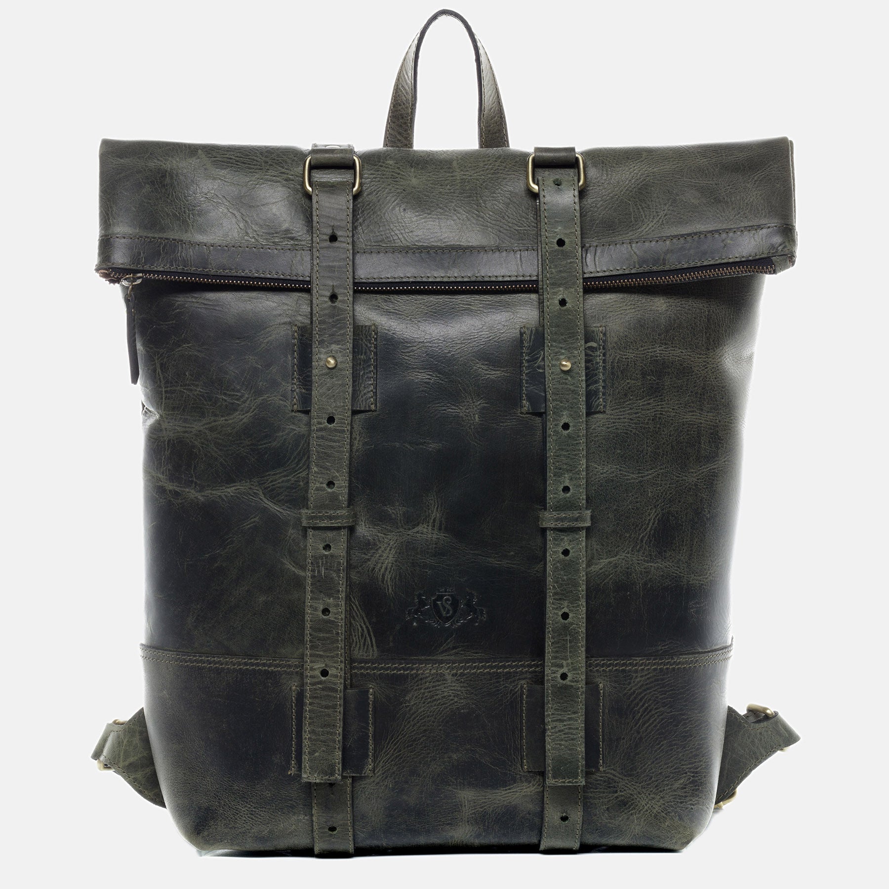 Rolltop Rucksack CHAZ Büffelleder vintage-schwarz