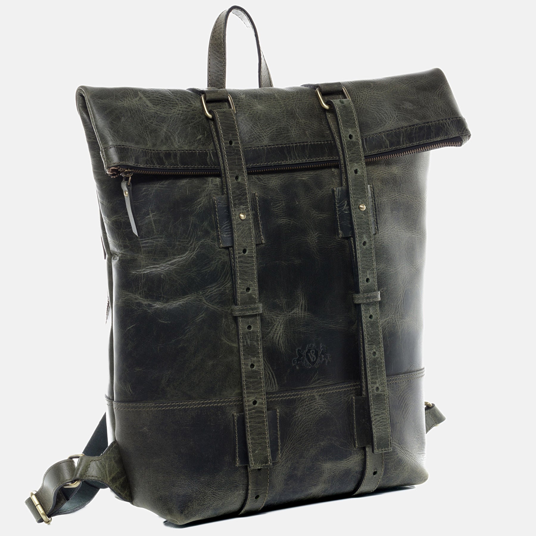 Rolltop Rucksack CHAZ Büffelleder vintage-schwarz