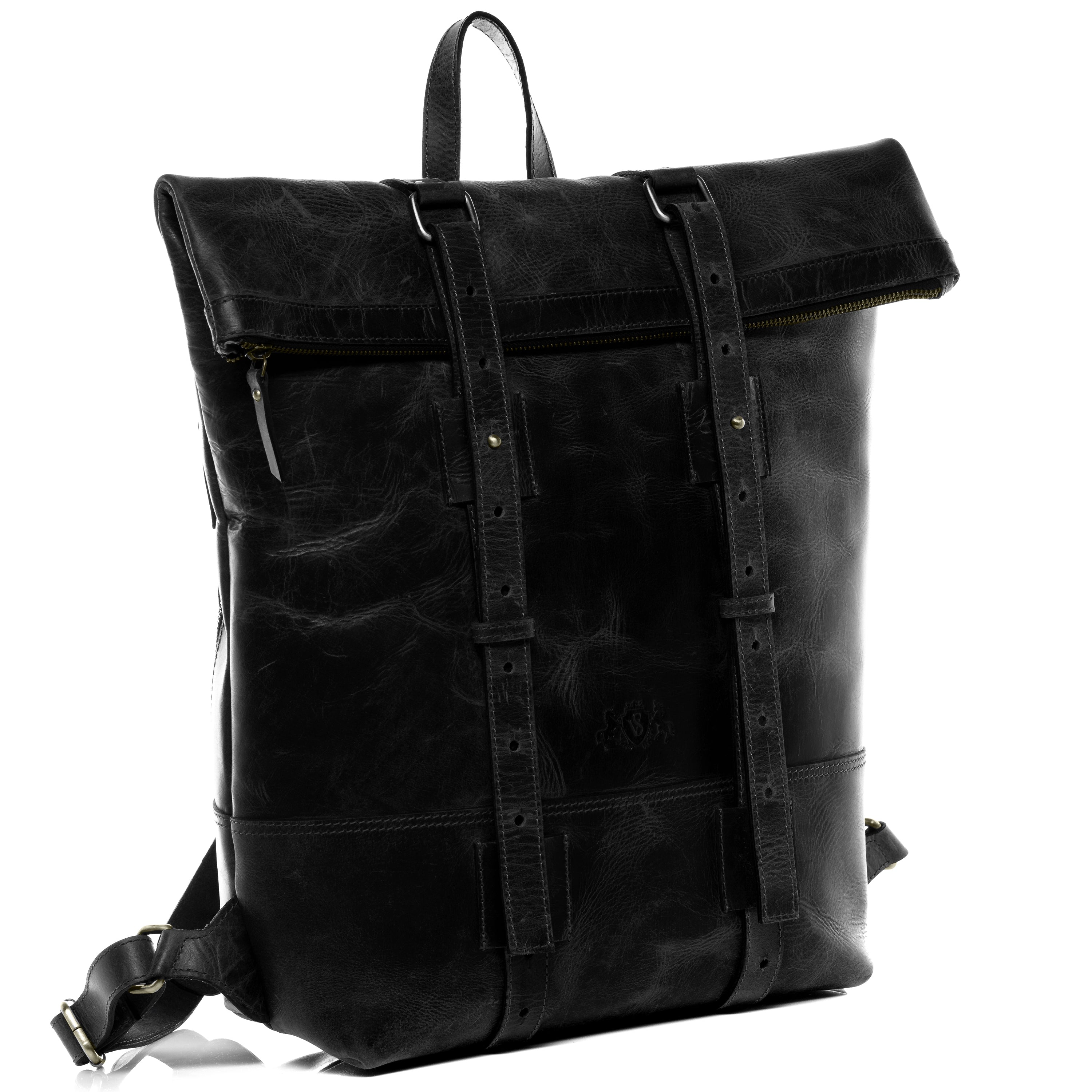 Rolltop Rucksack CHAZ Büffelleder vintage-braun