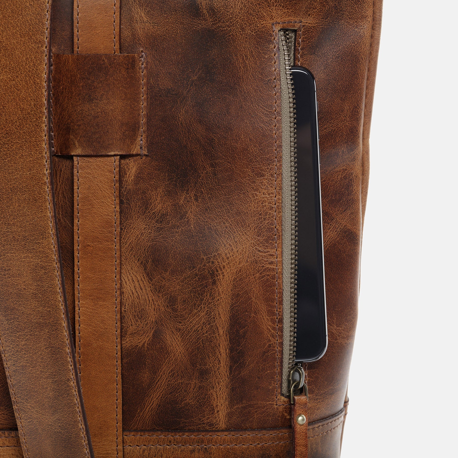 Rolltop Rucksack CHAZ Büffelleder vintage-braun