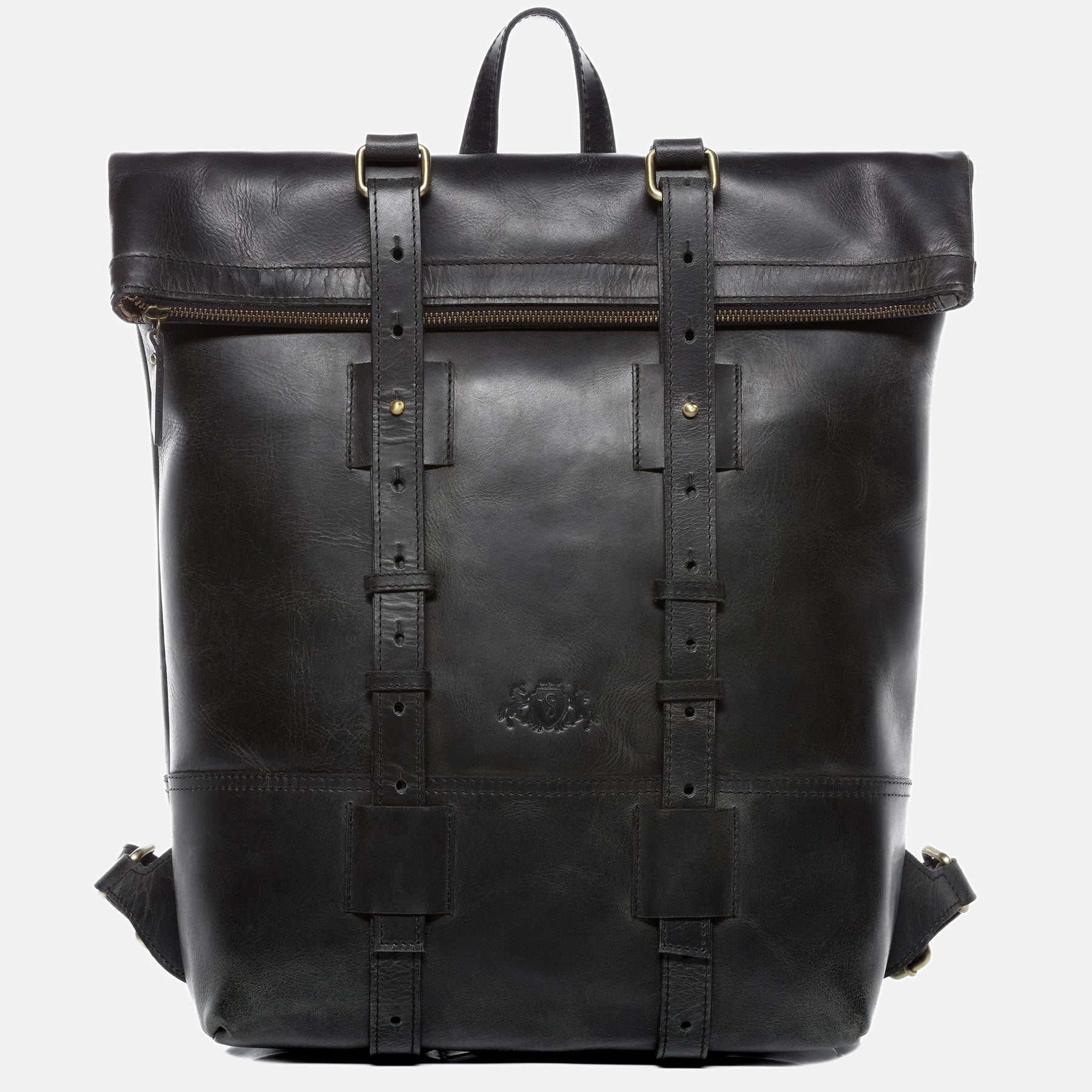 Rolltop Rucksack CHAZ Büffelleder vintage-schwarz