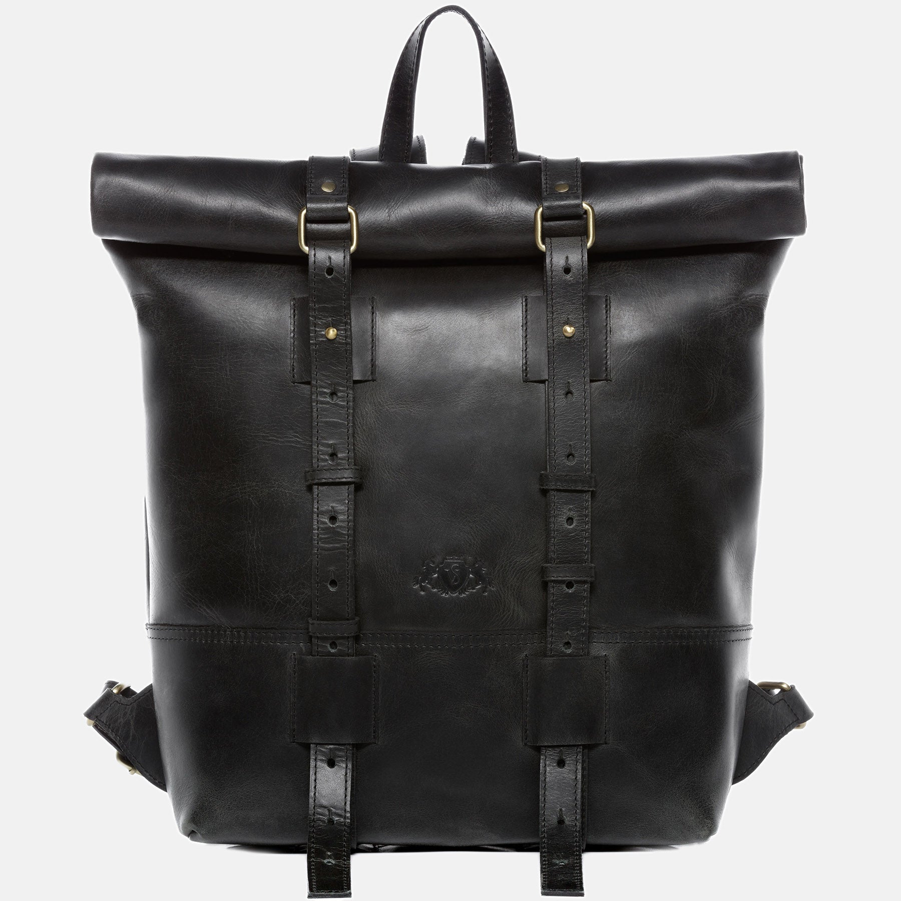 Rolltop Rucksack CHAZ Büffelleder vintage-schwarz