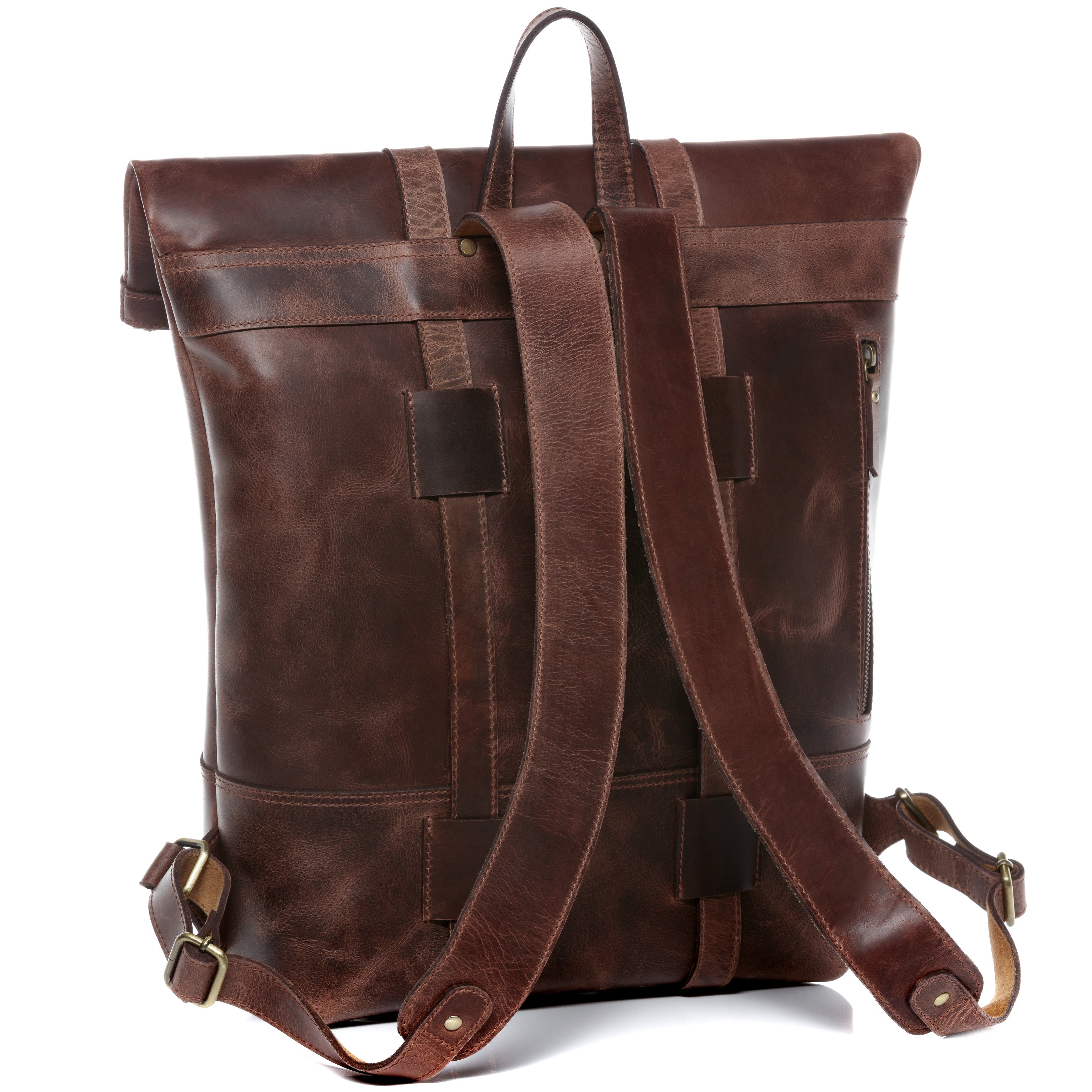 Rolltop Rucksack CHAZ Büffelleder vintage-braun
