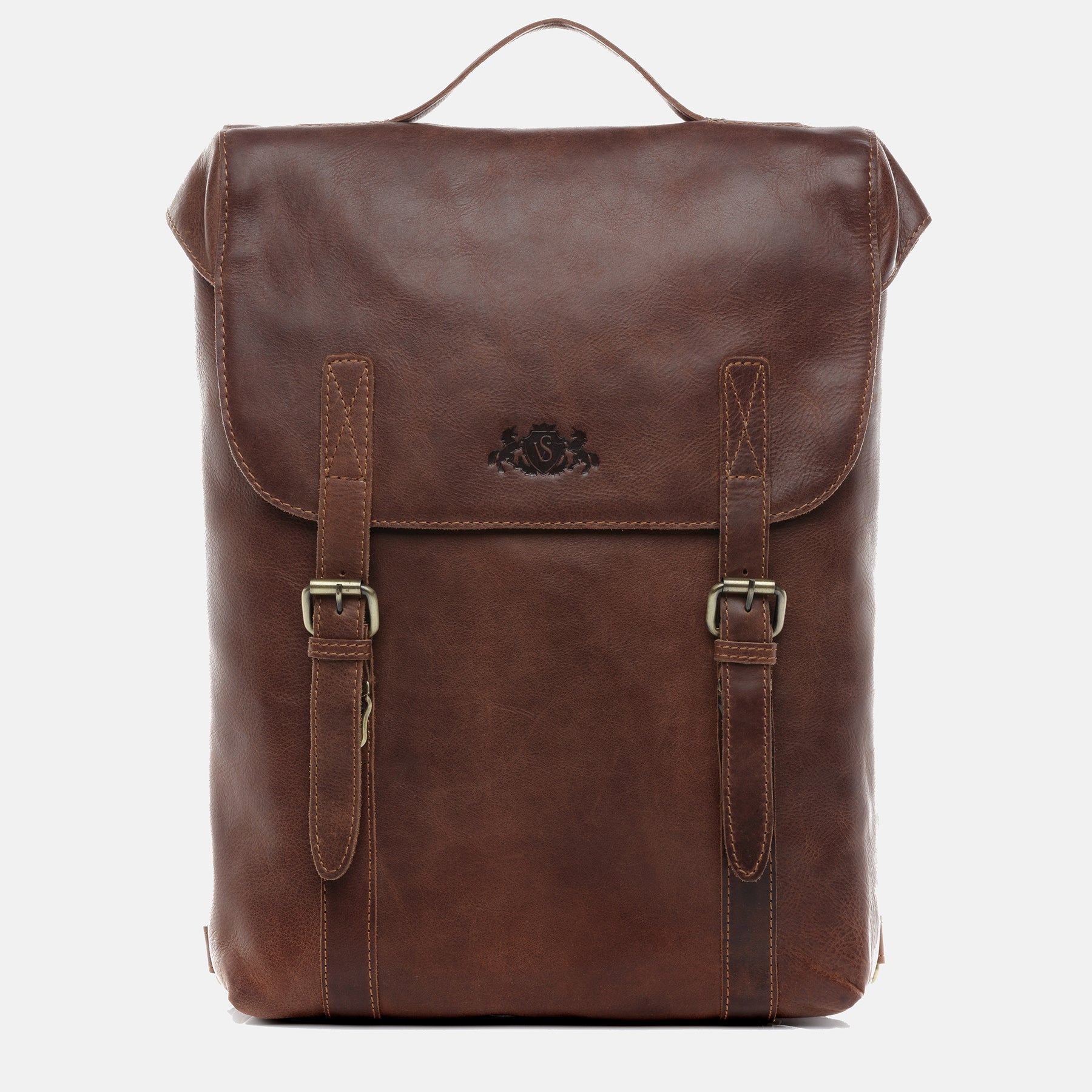Backpack ETON natural leather brown-cognac