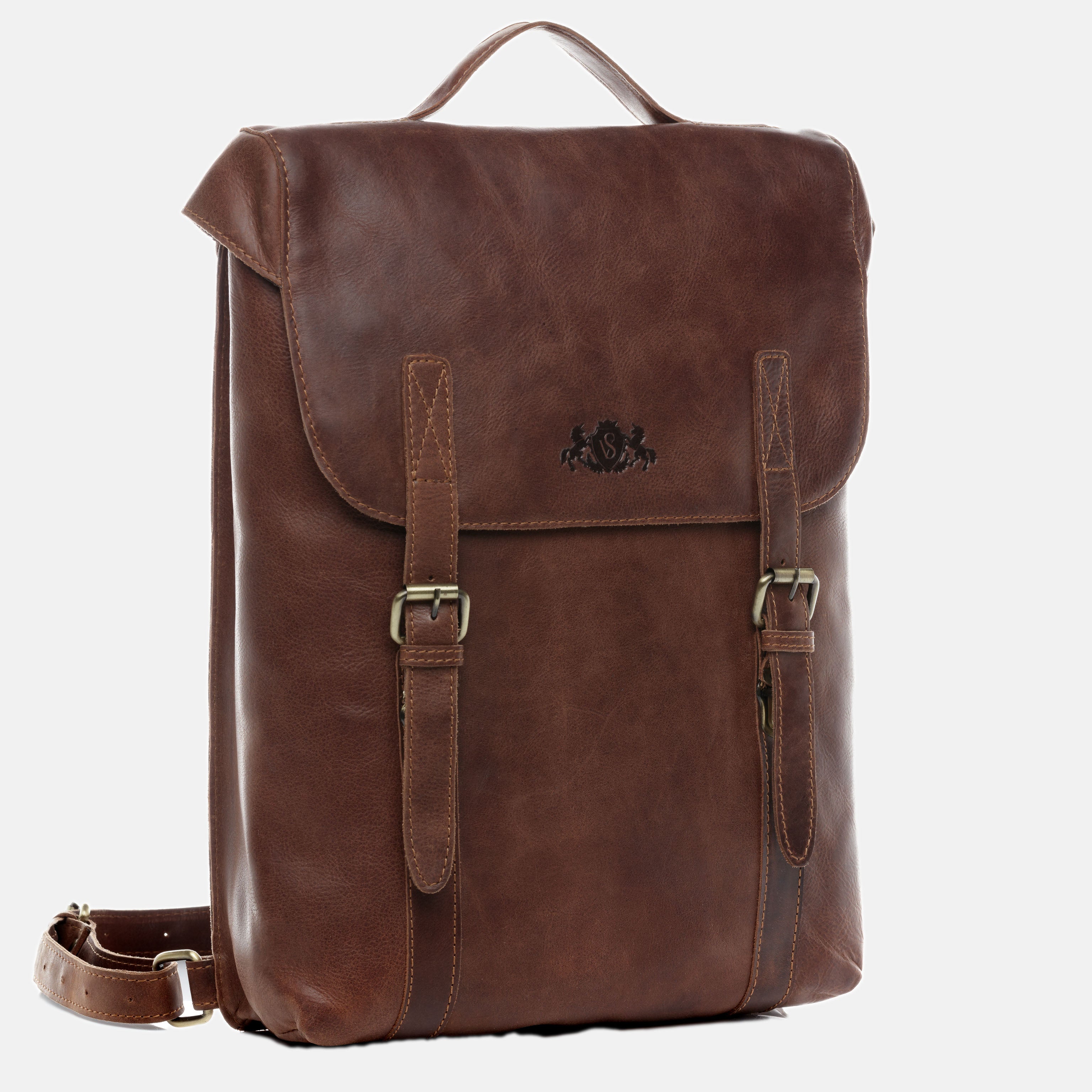 Backpack ETON natural leather brown-cognac