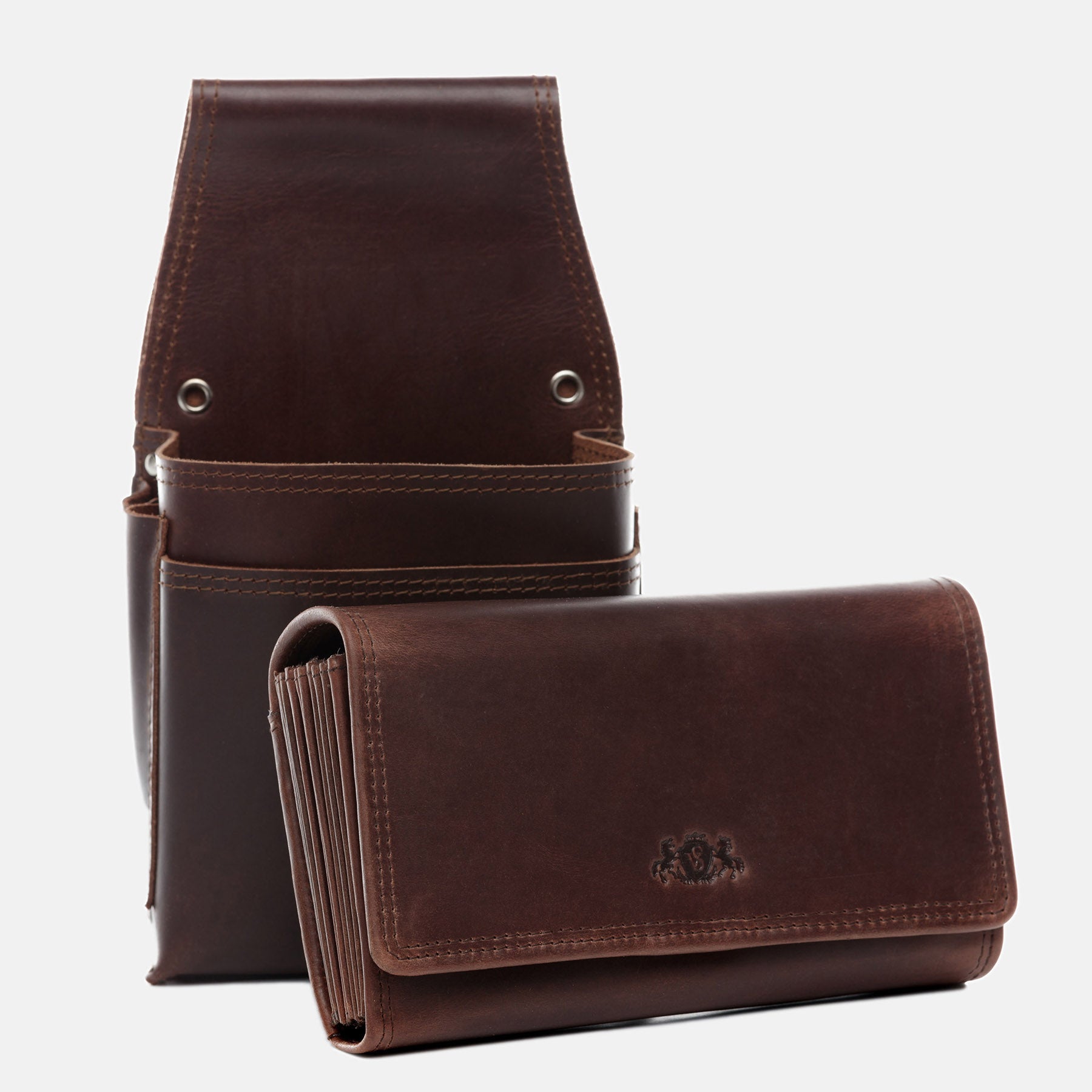 Kellner-Geldbeutel & Holster ABERDEEN Naturleder braun