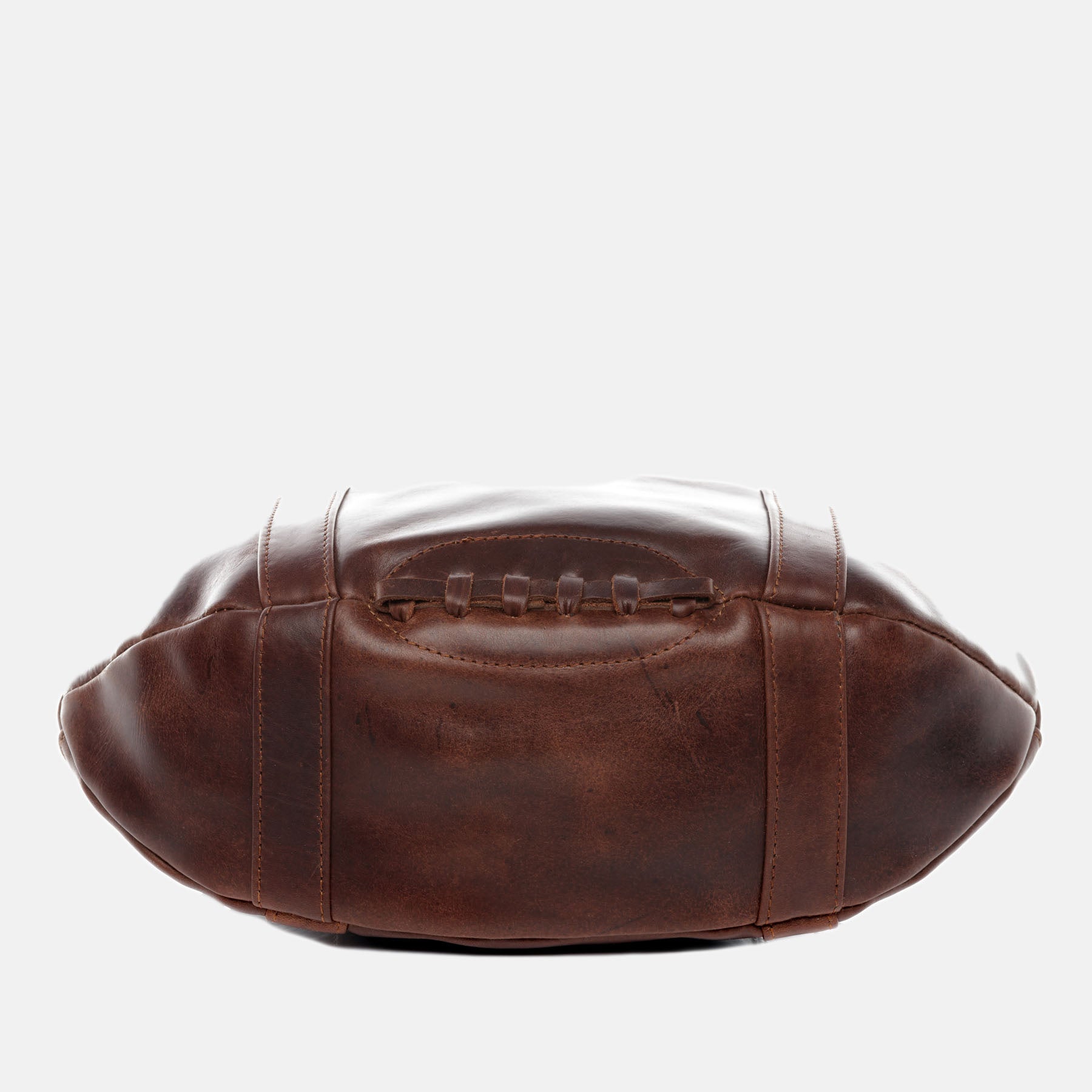 Football toilet bag ISAAC natural leather brown-cognac