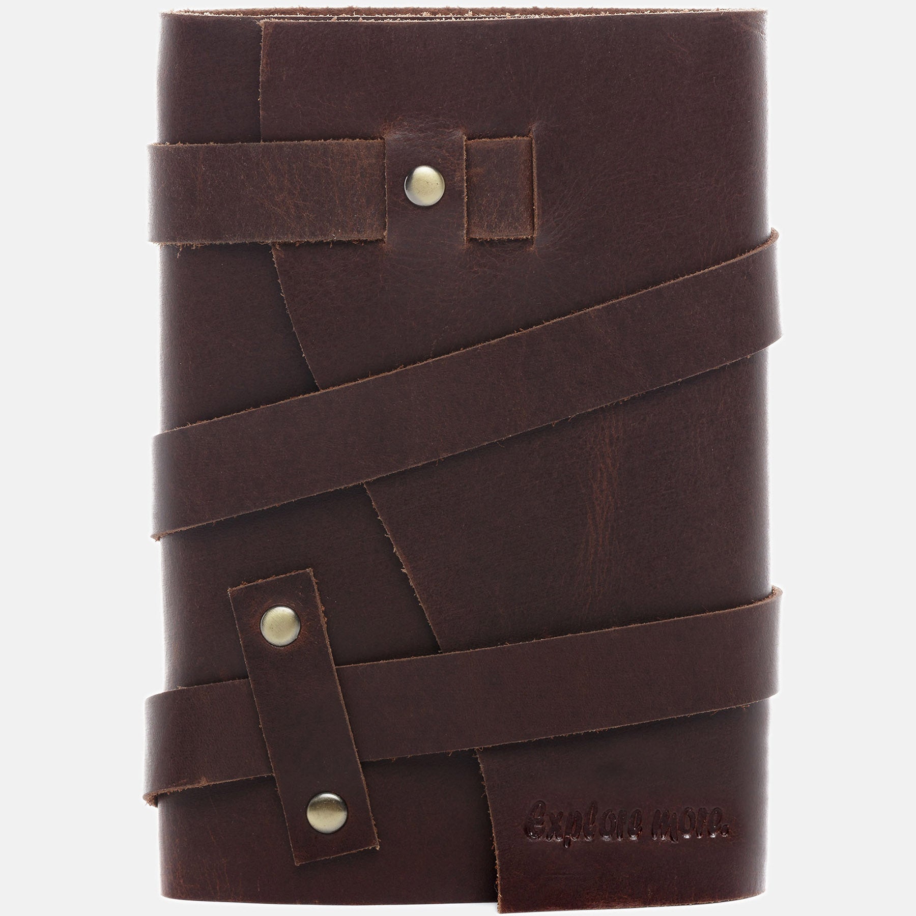 Notizbuch EXPLORE MORE Naturleder braun-cognac