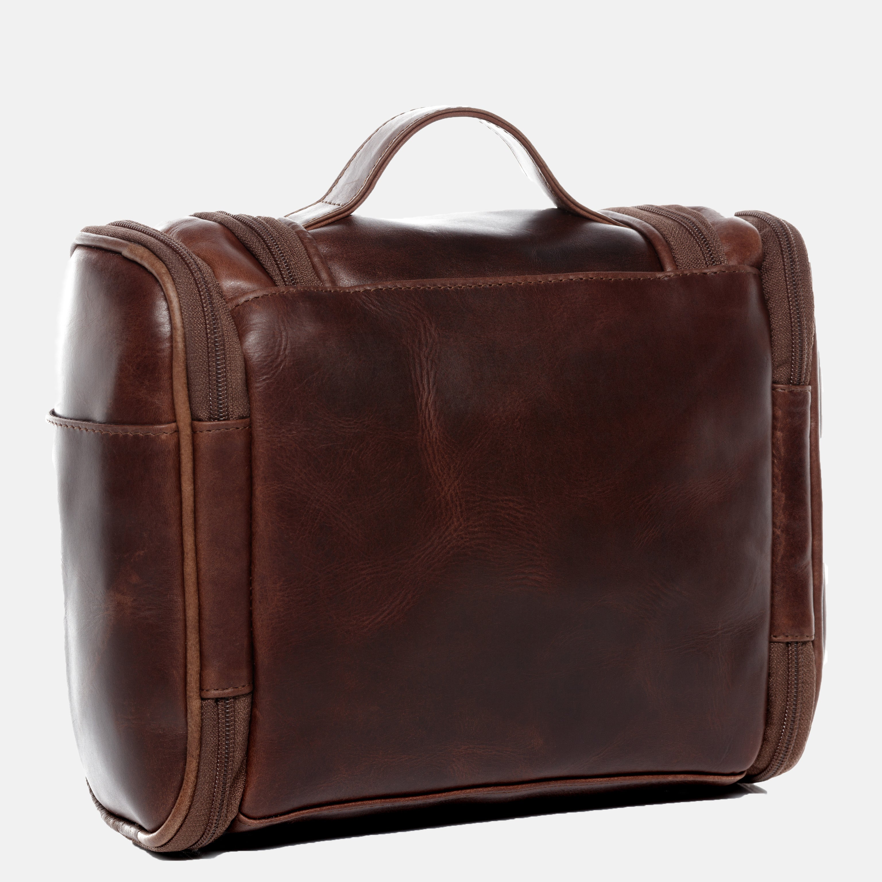 Kulturbeutel DEXTER Natur-Leder braun