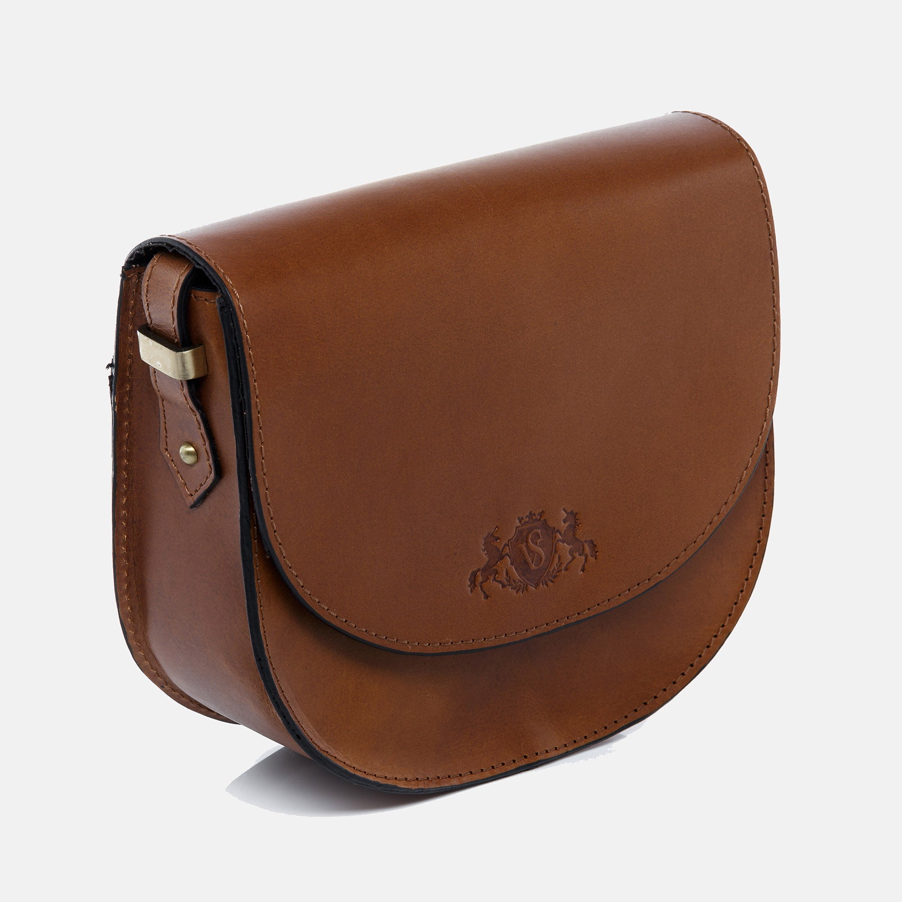 Schultertasche TRISH Sattelleder braun