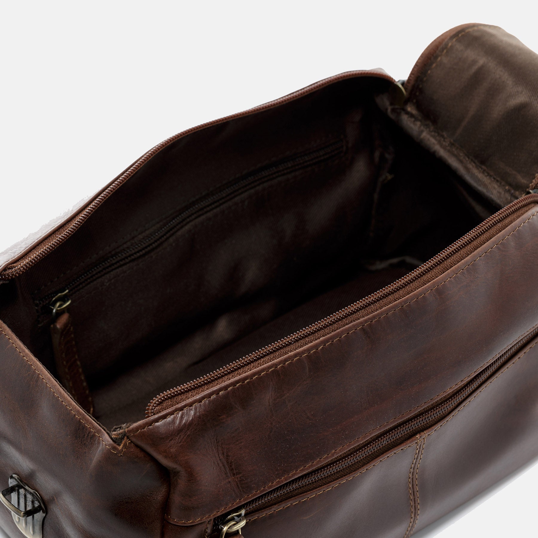 Wash bag BRISTOL natural leather brown-cognac