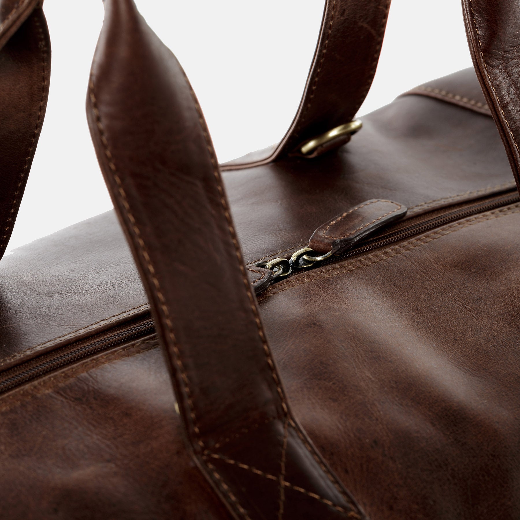 Travel bag BRISTOL natural leather brown-cognac