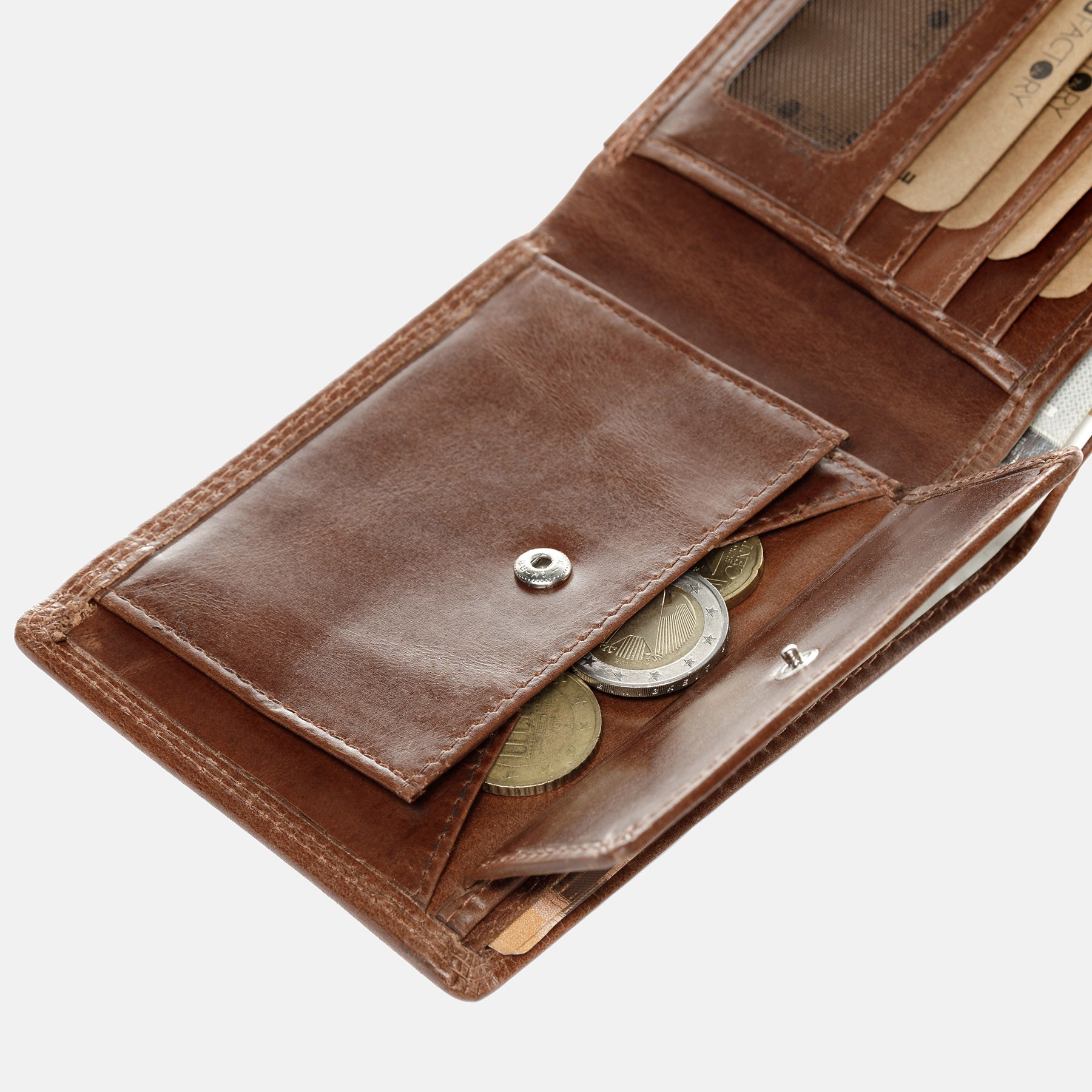 Purse JACOB natural leather brown